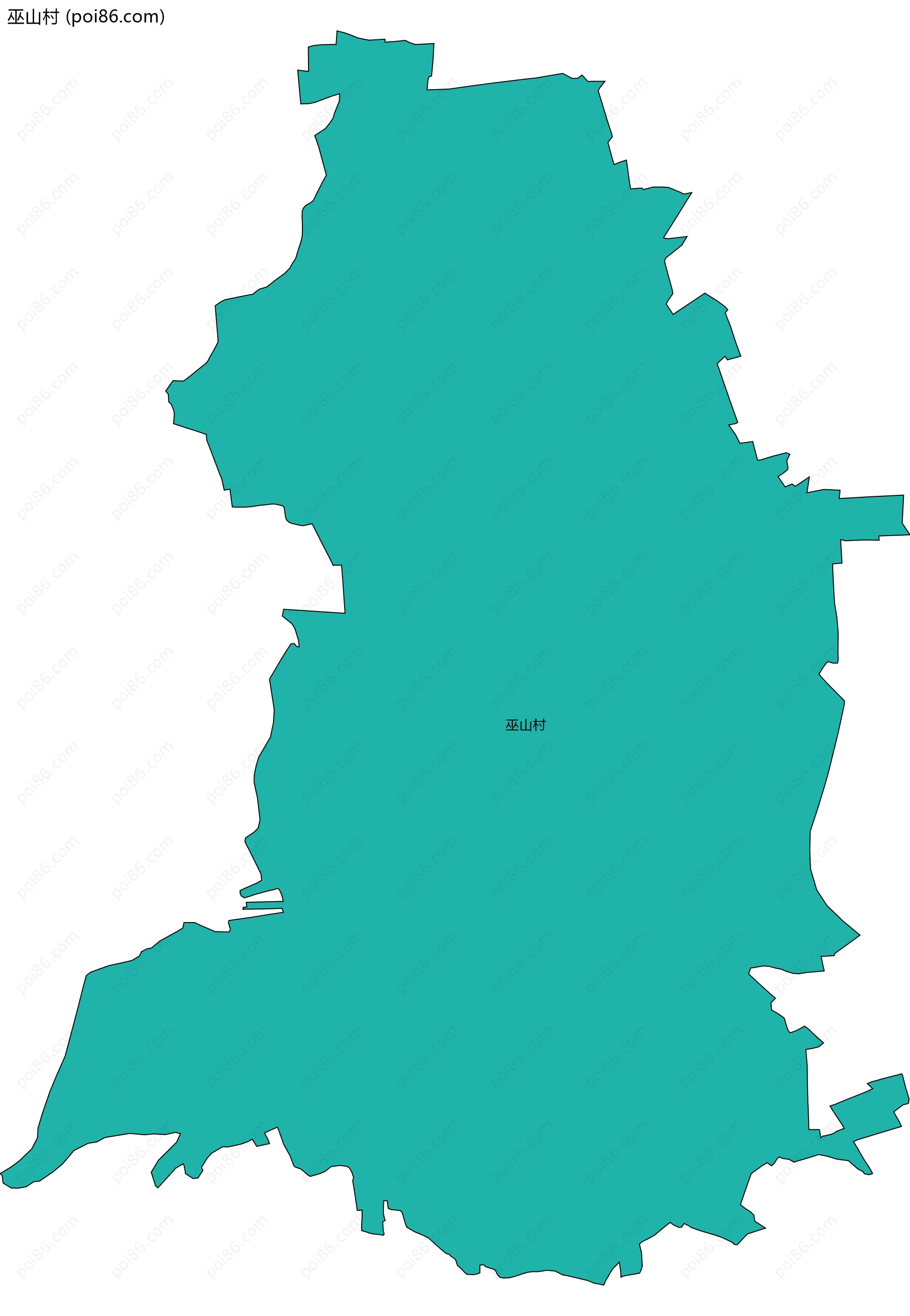 巫山村边界地图