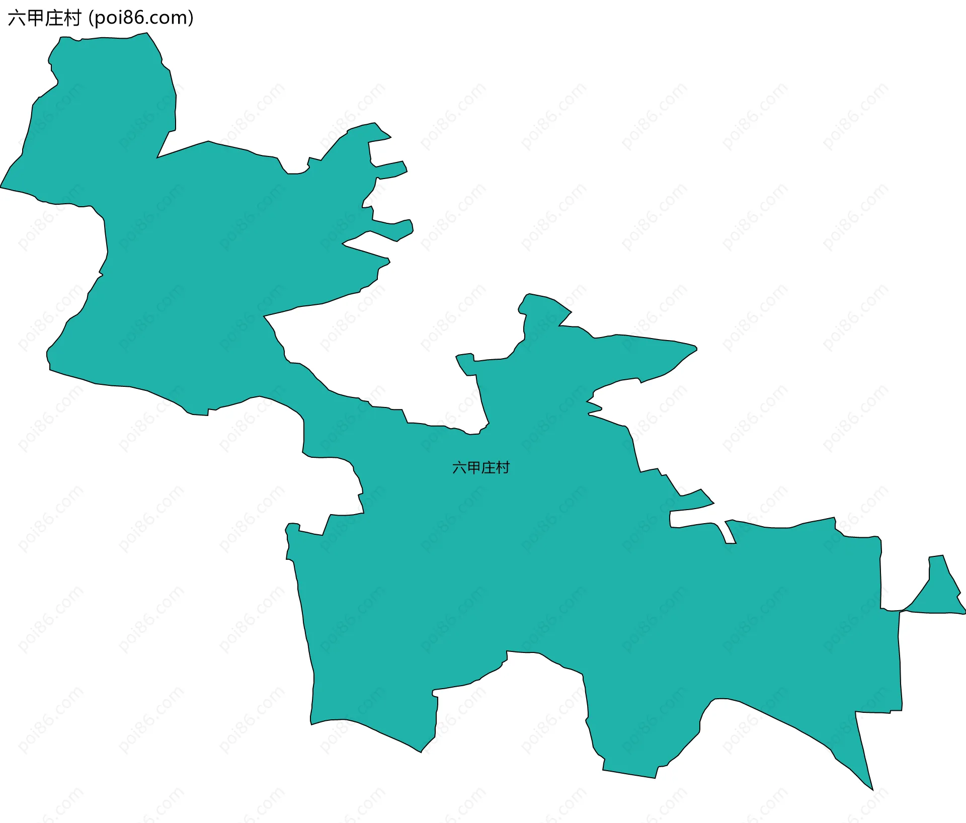 六甲庄村边界地图