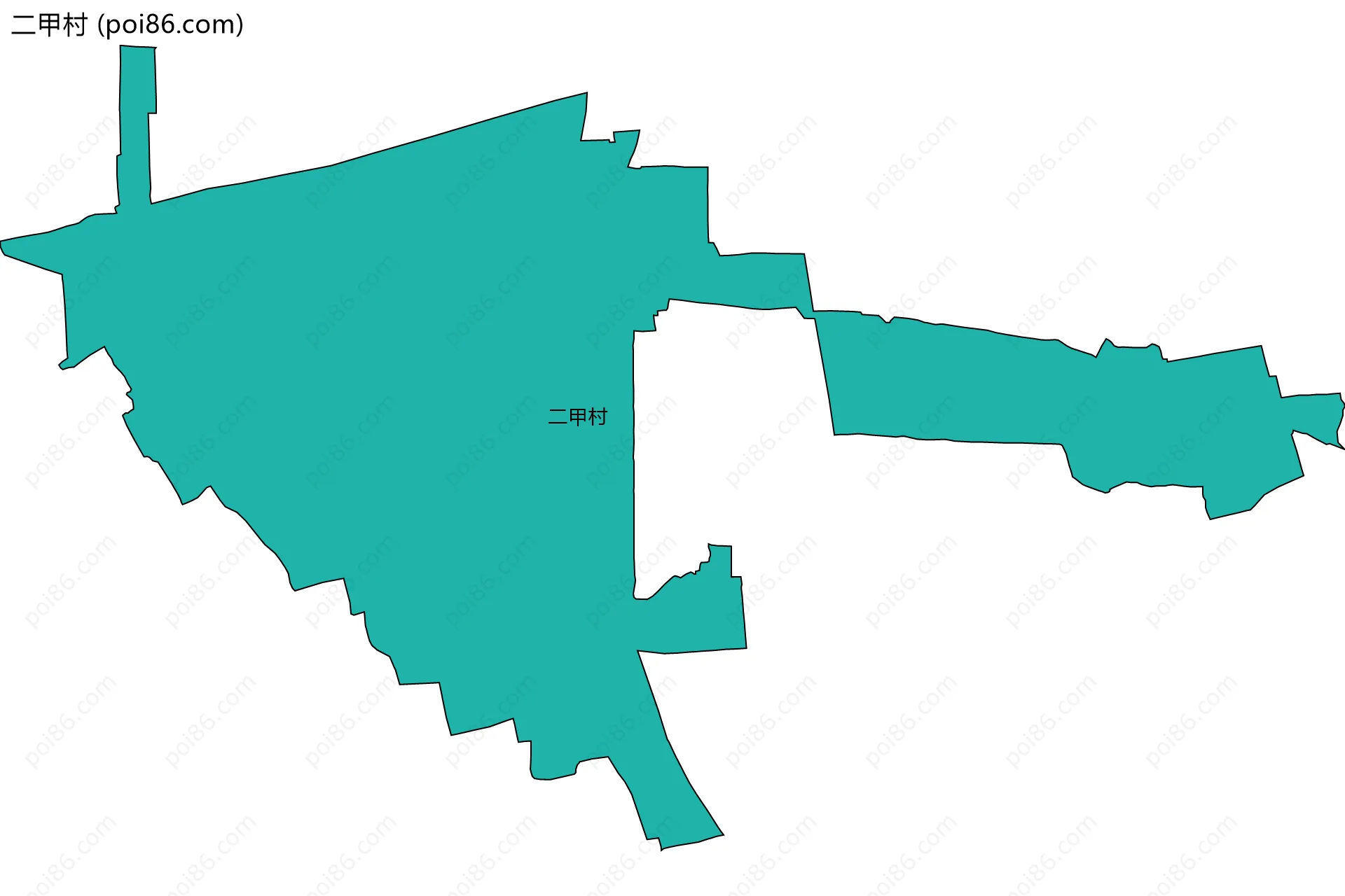 二甲村边界地图