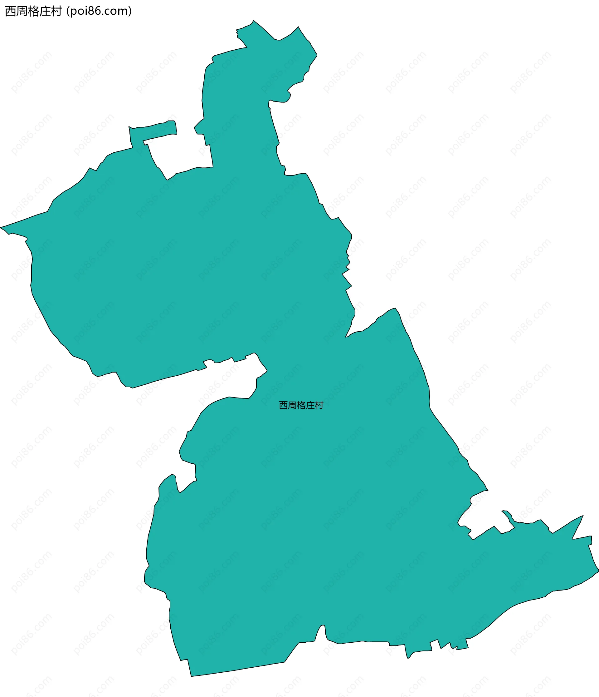 西周格庄村边界地图