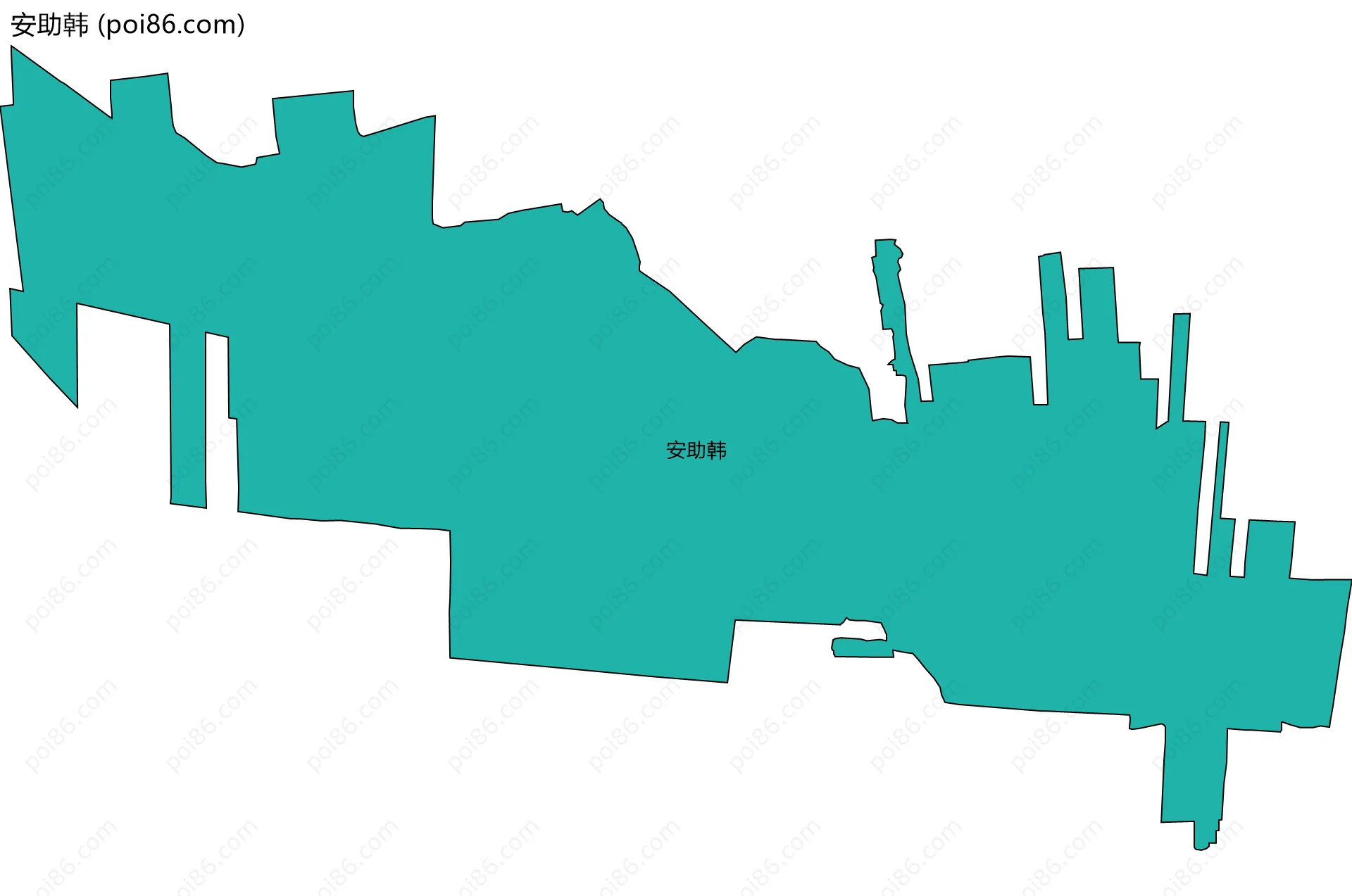 安助韩边界地图