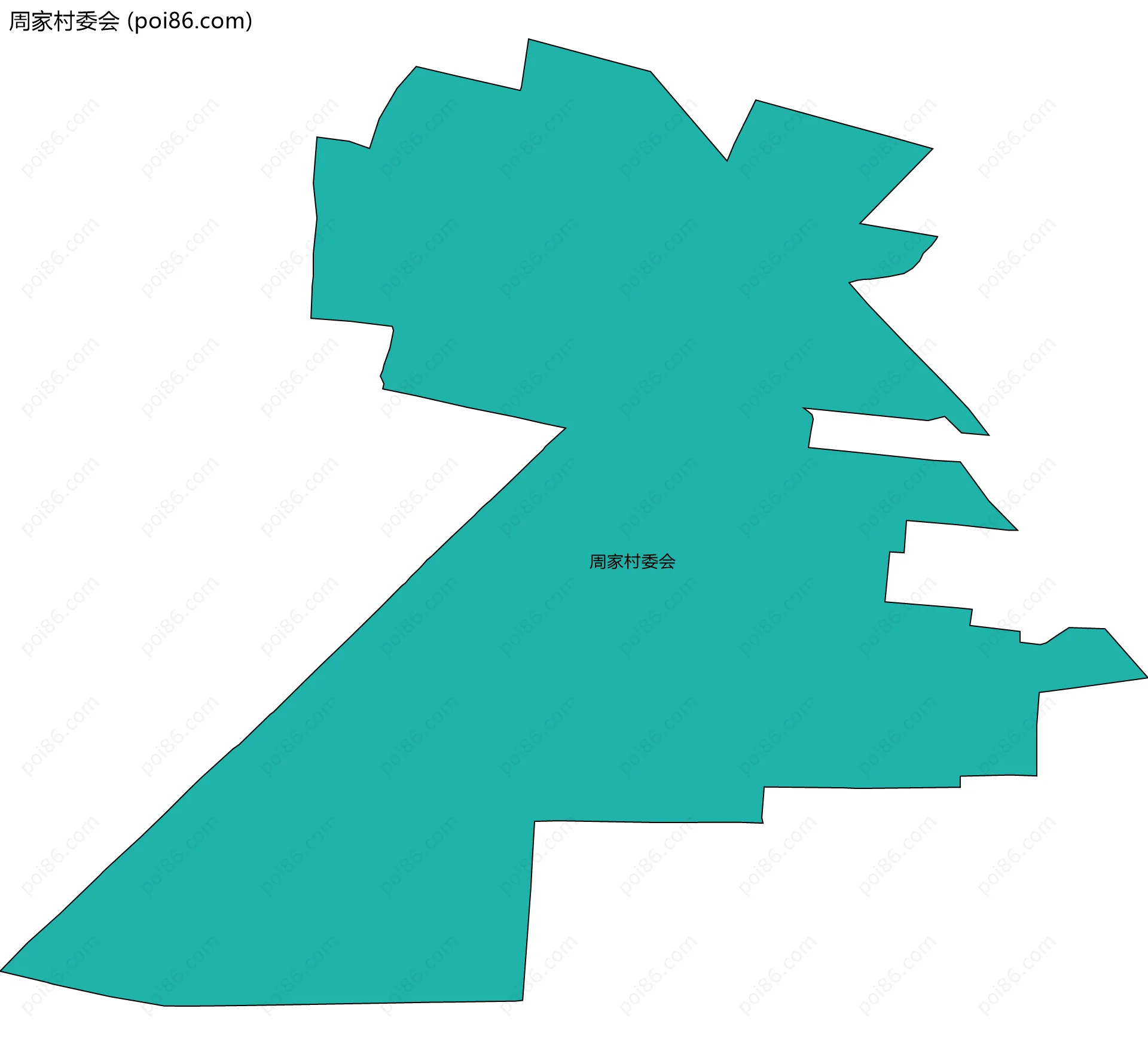 周家村委会边界地图