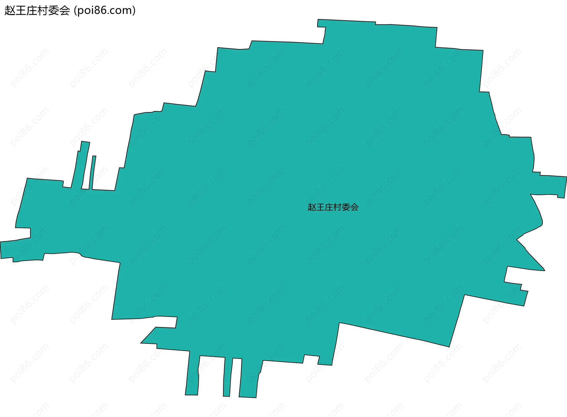 赵王庄村委会边界地图