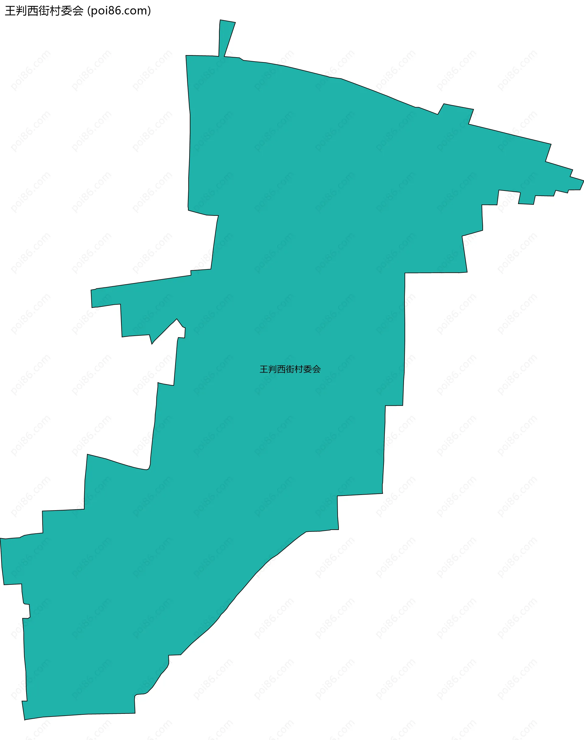 王判西街村委会边界地图