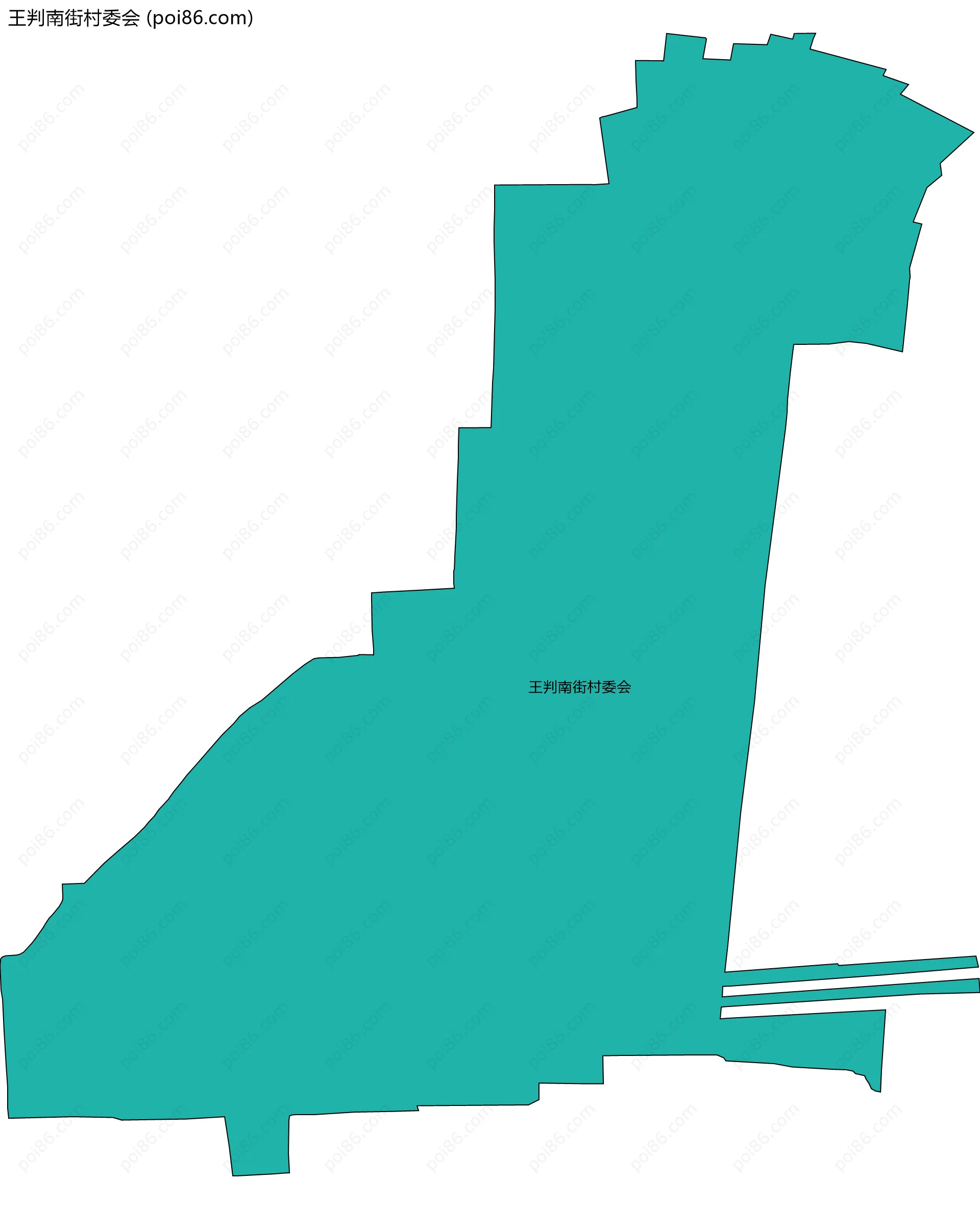 王判南街村委会边界地图