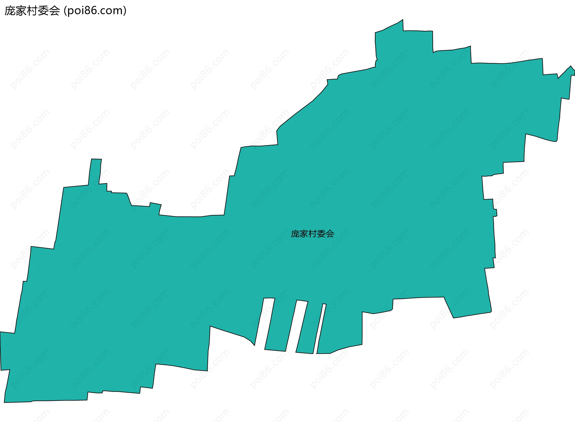 庞家村委会边界地图