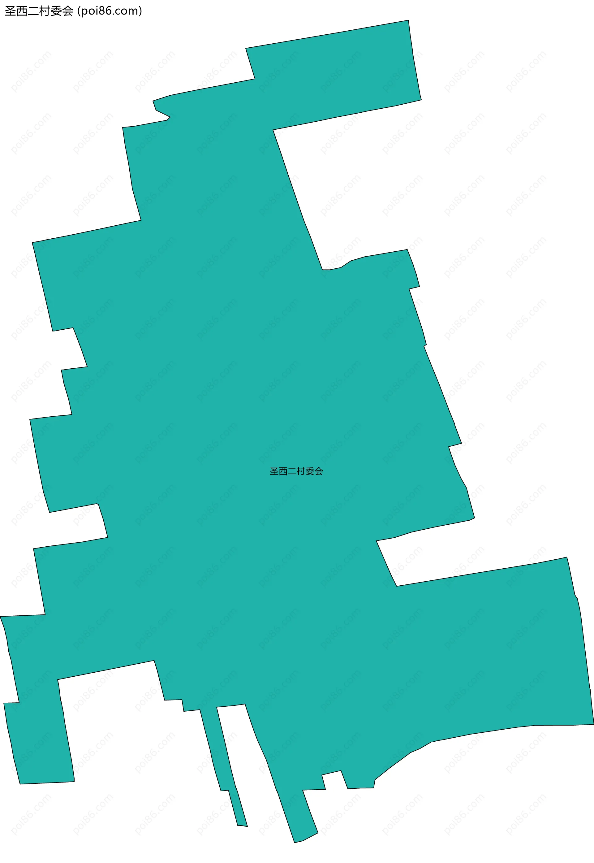 圣西二村委会边界地图
