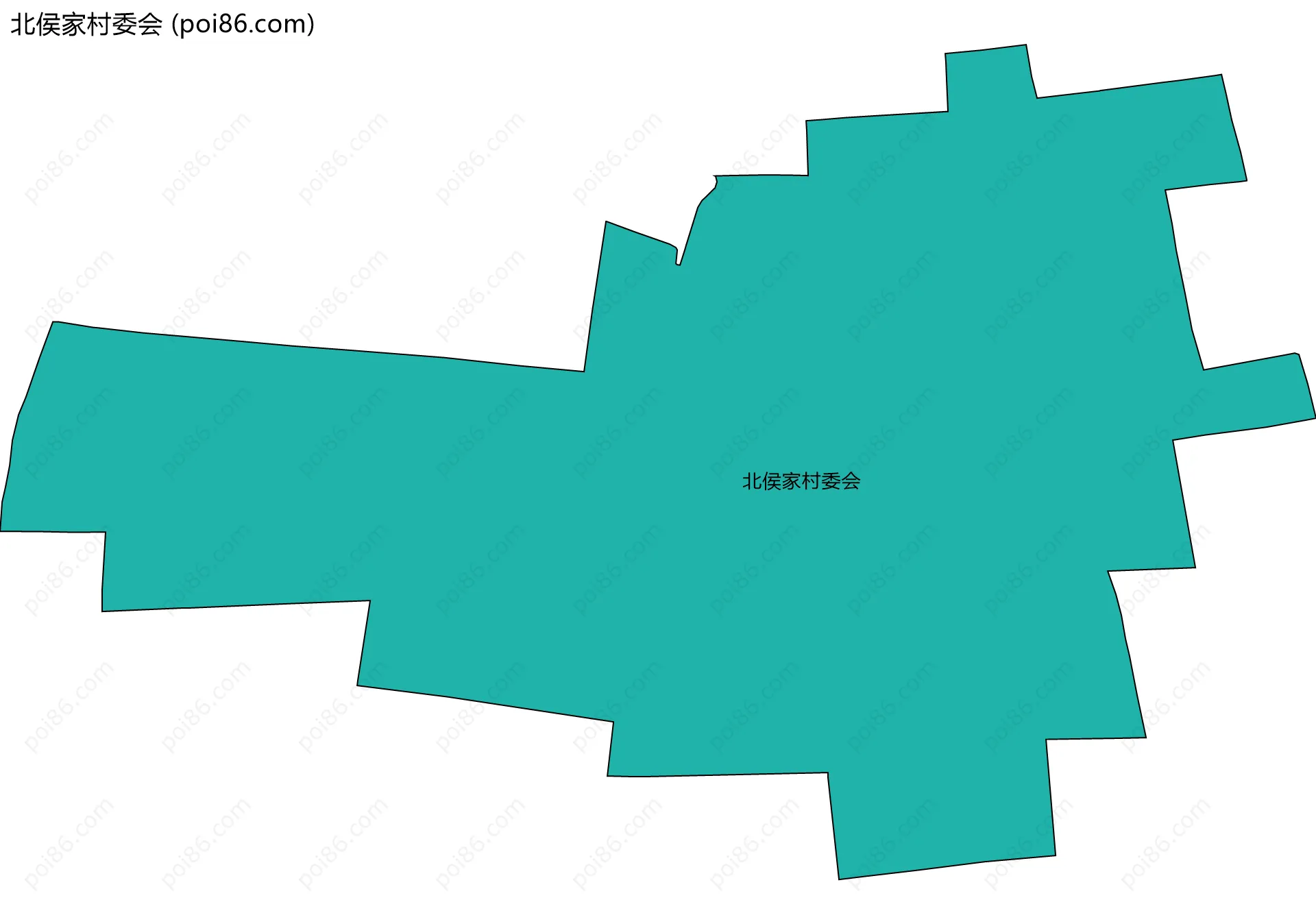 北侯家村委会边界地图