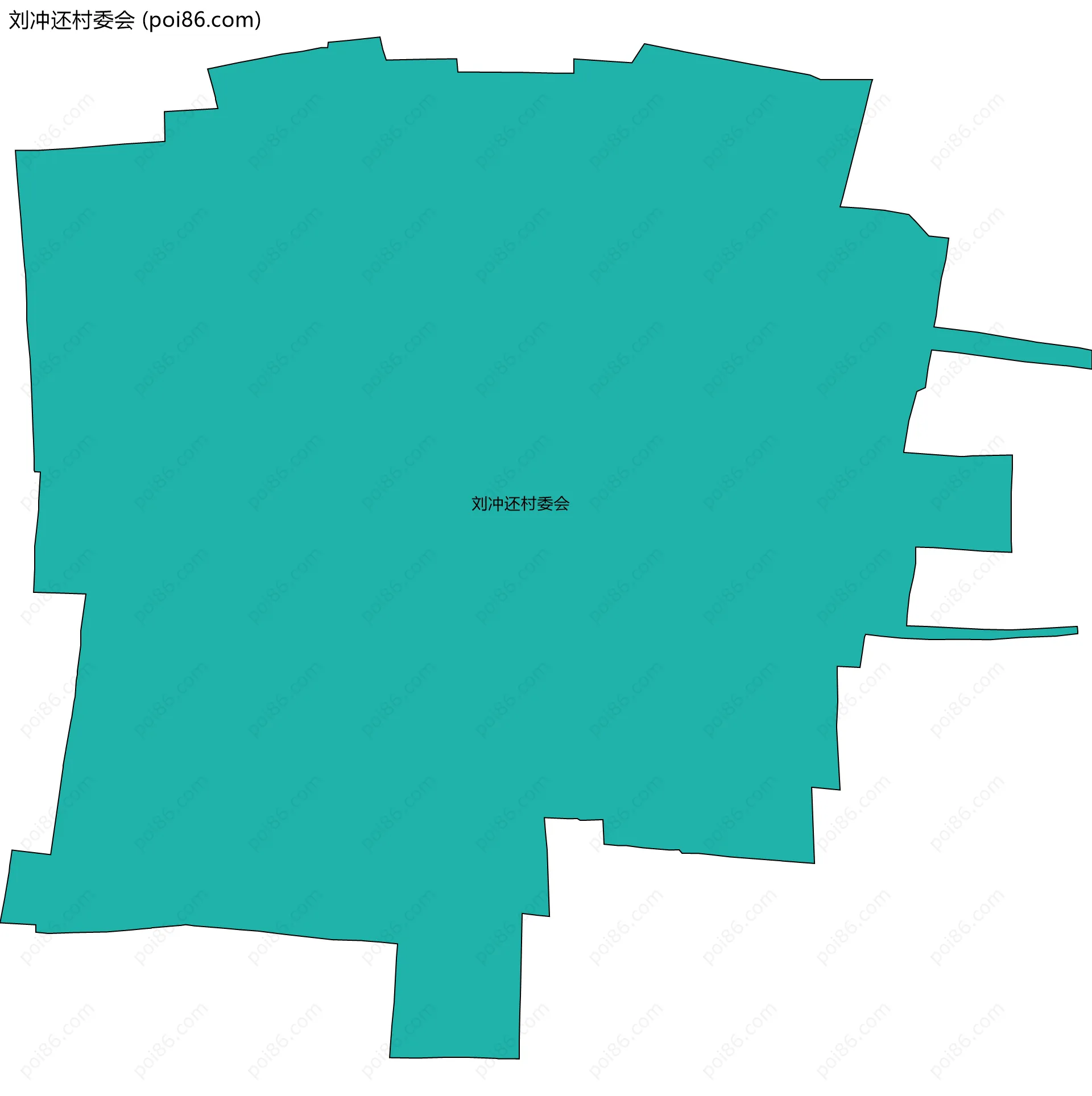 刘冲还村委会边界地图