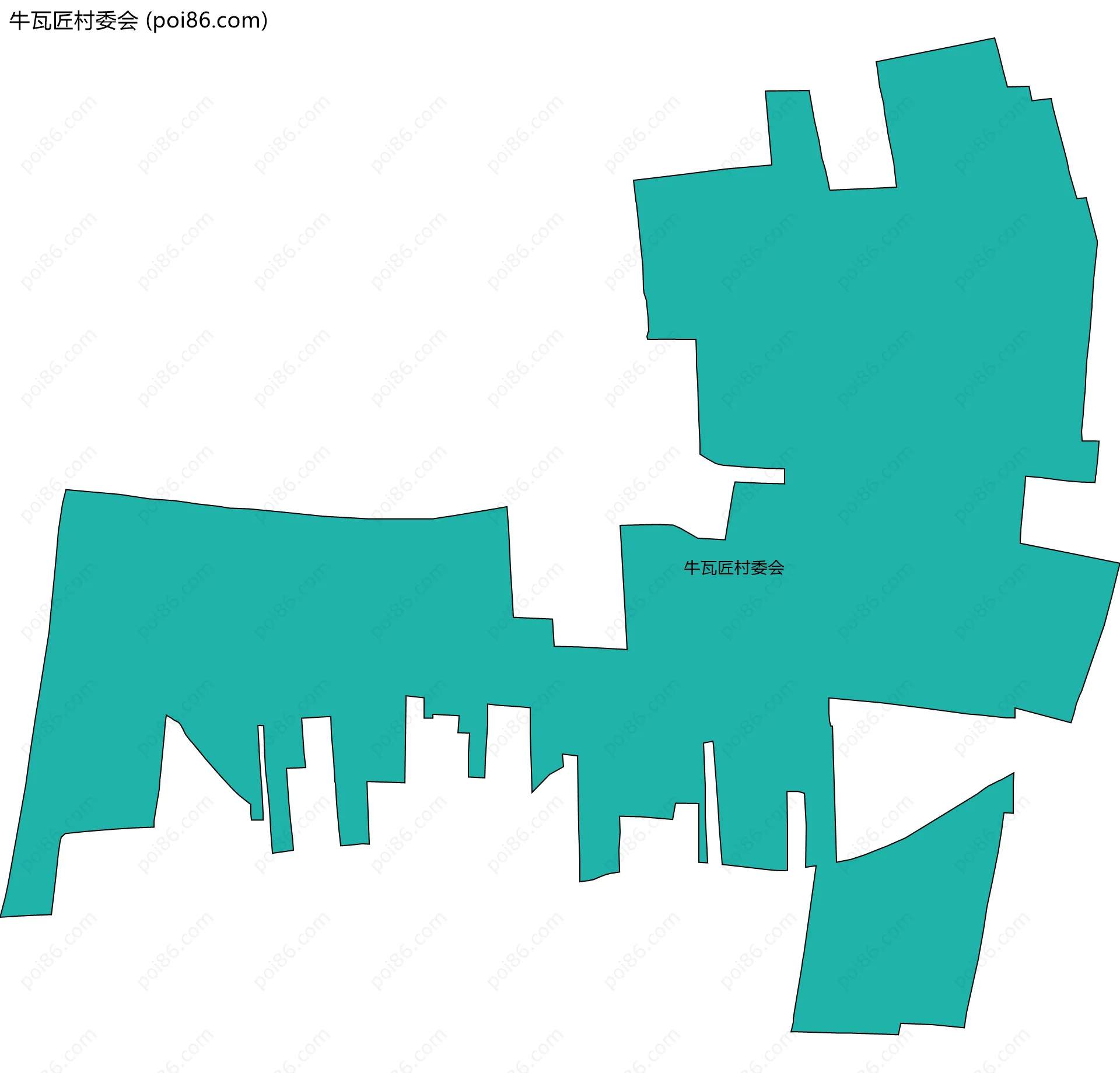 牛瓦匠村委会边界地图