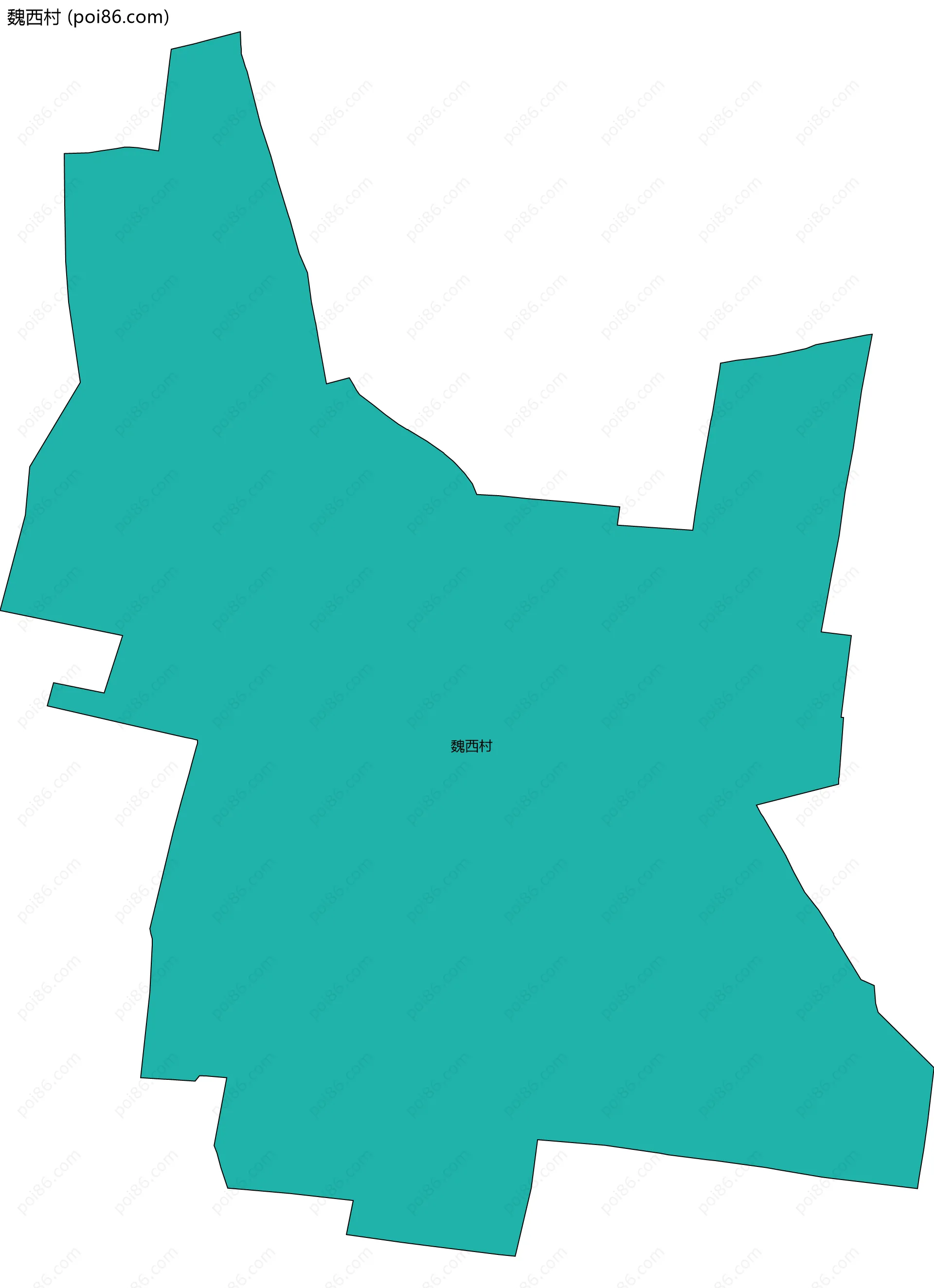 魏西村边界地图