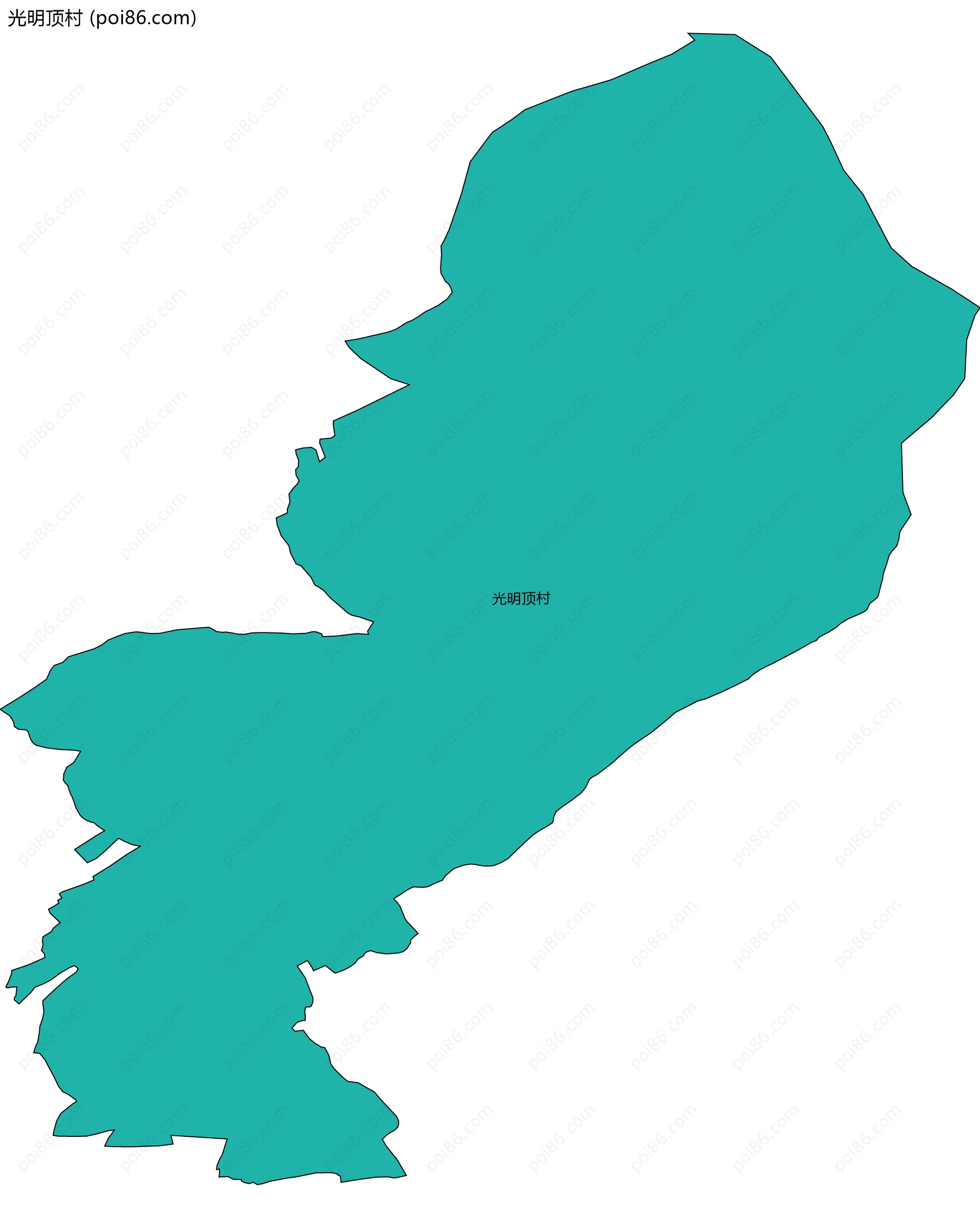 光明顶村边界地图