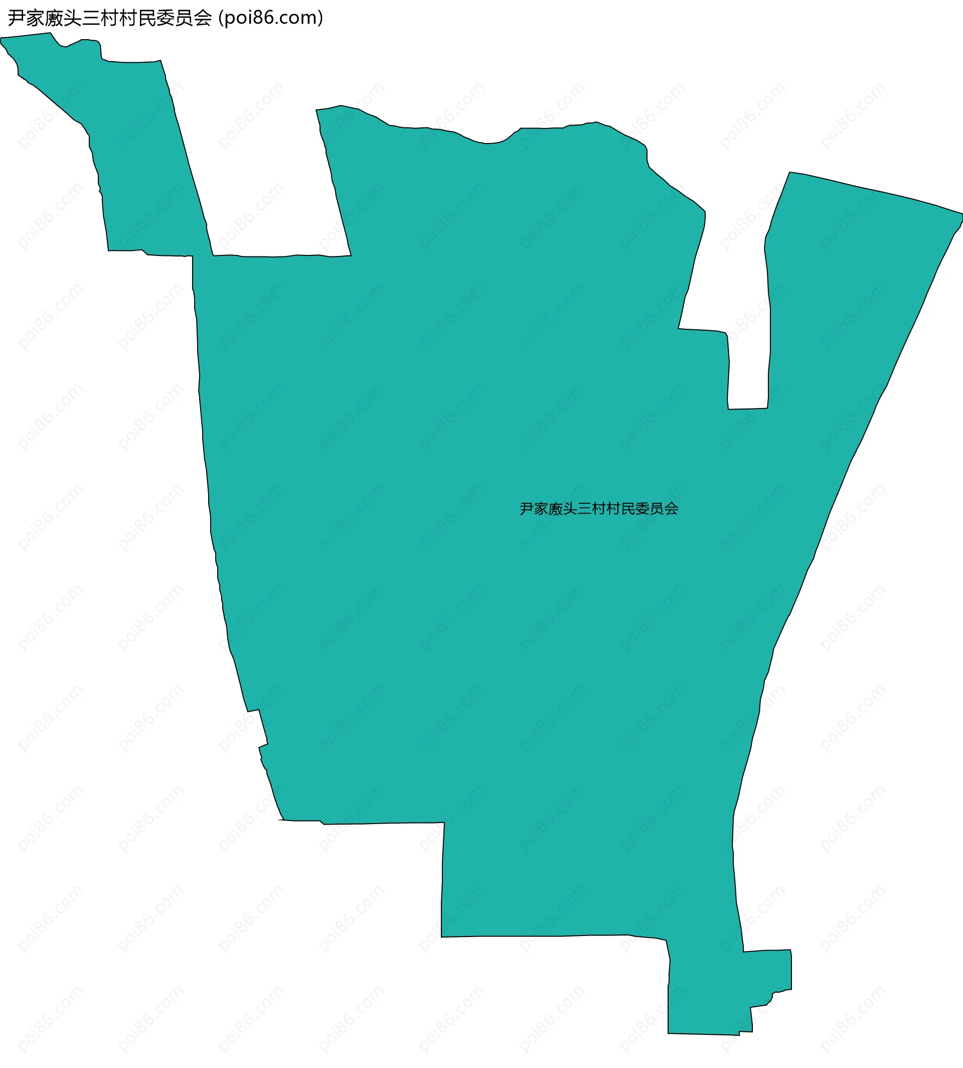 尹家廒头三村村民委员会边界地图