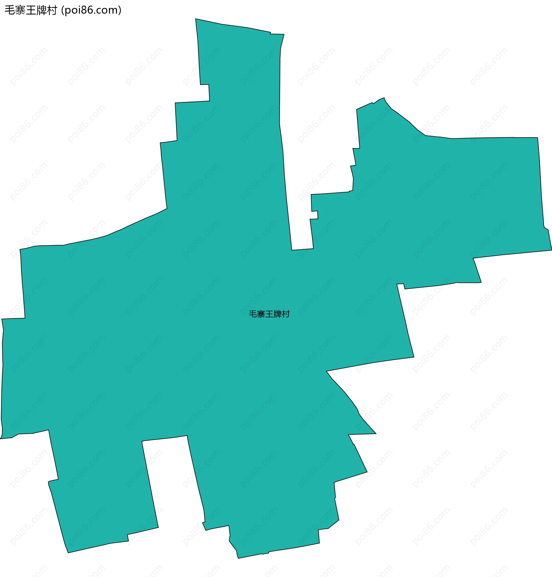 毛寨王牌村边界地图