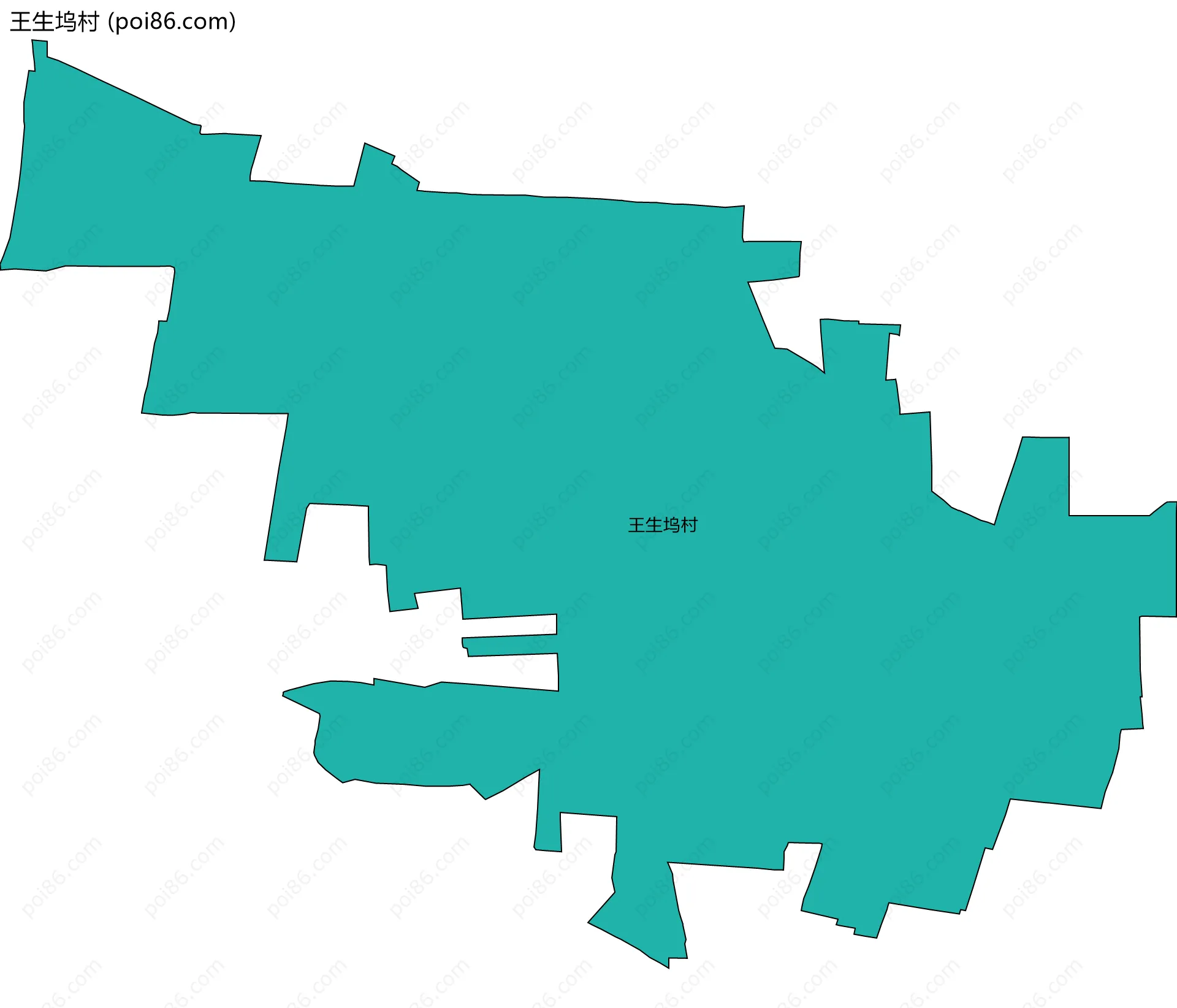 王生坞村边界地图