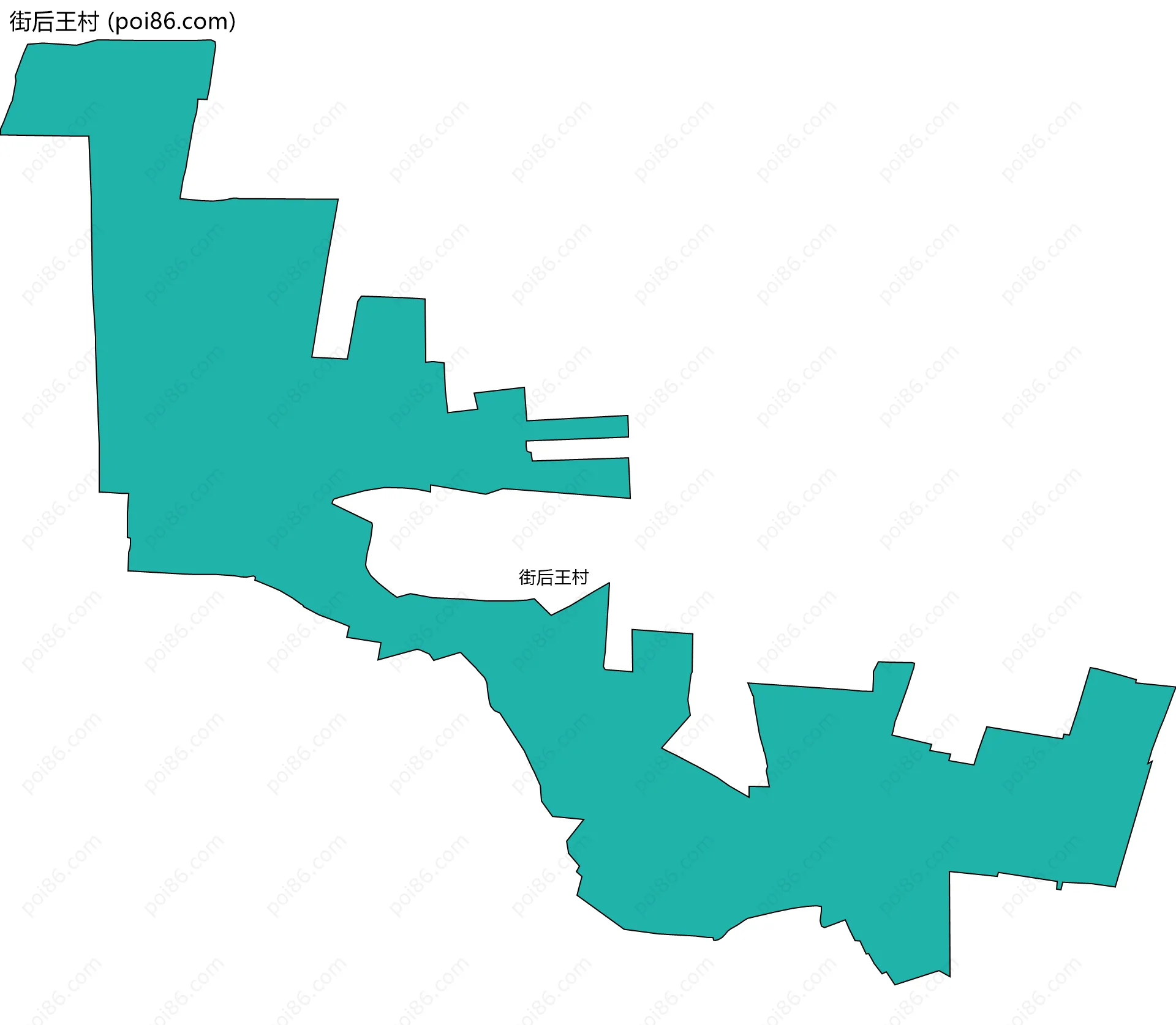 街后王村边界地图