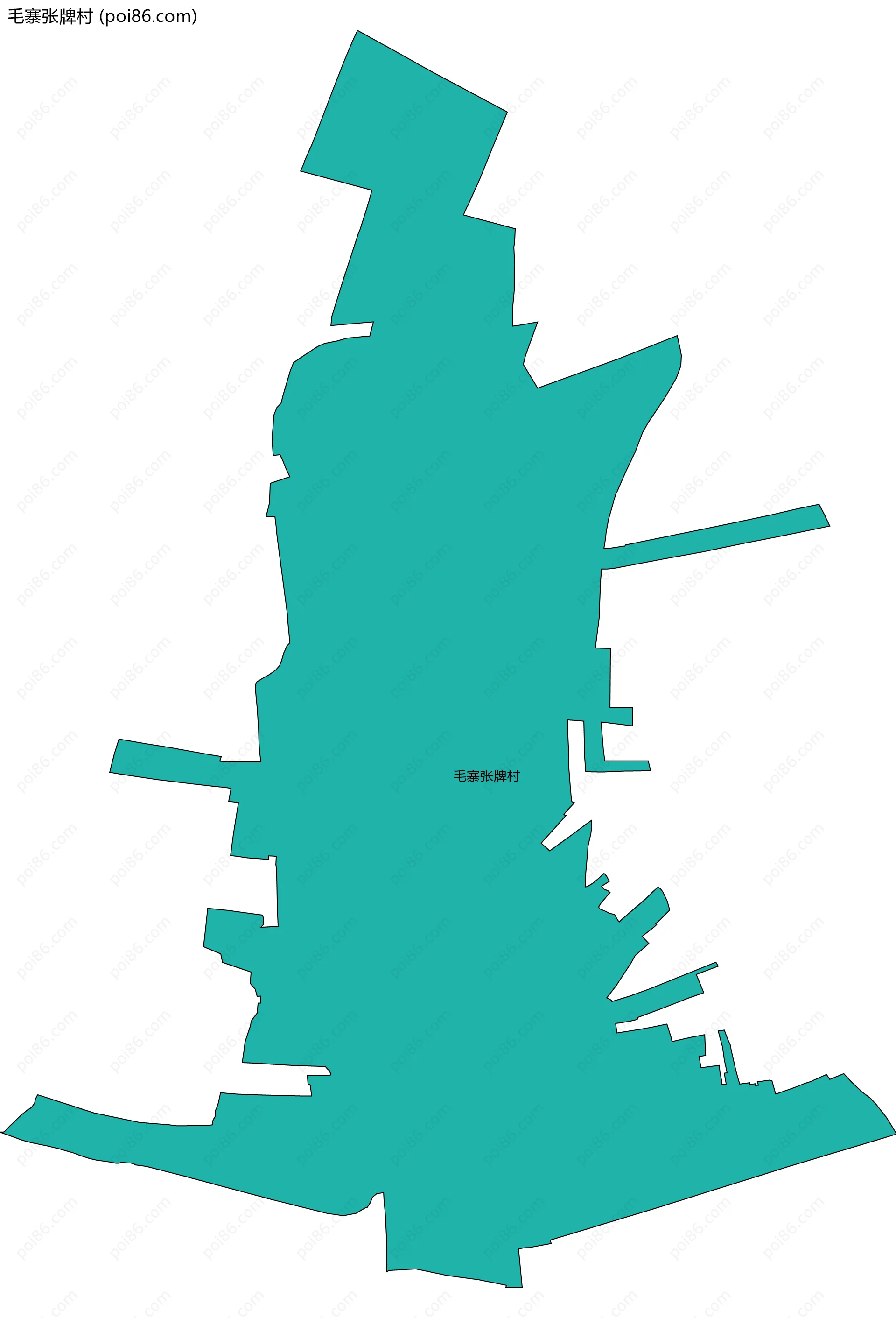 毛寨张牌村边界地图