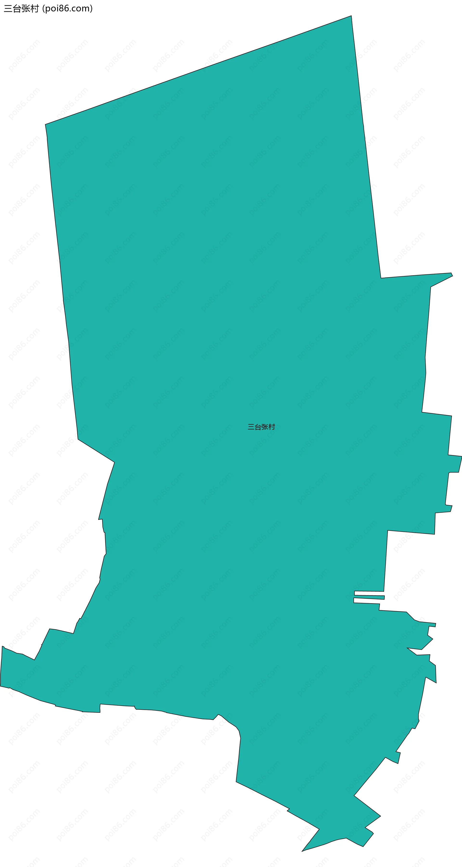 三台张村边界地图