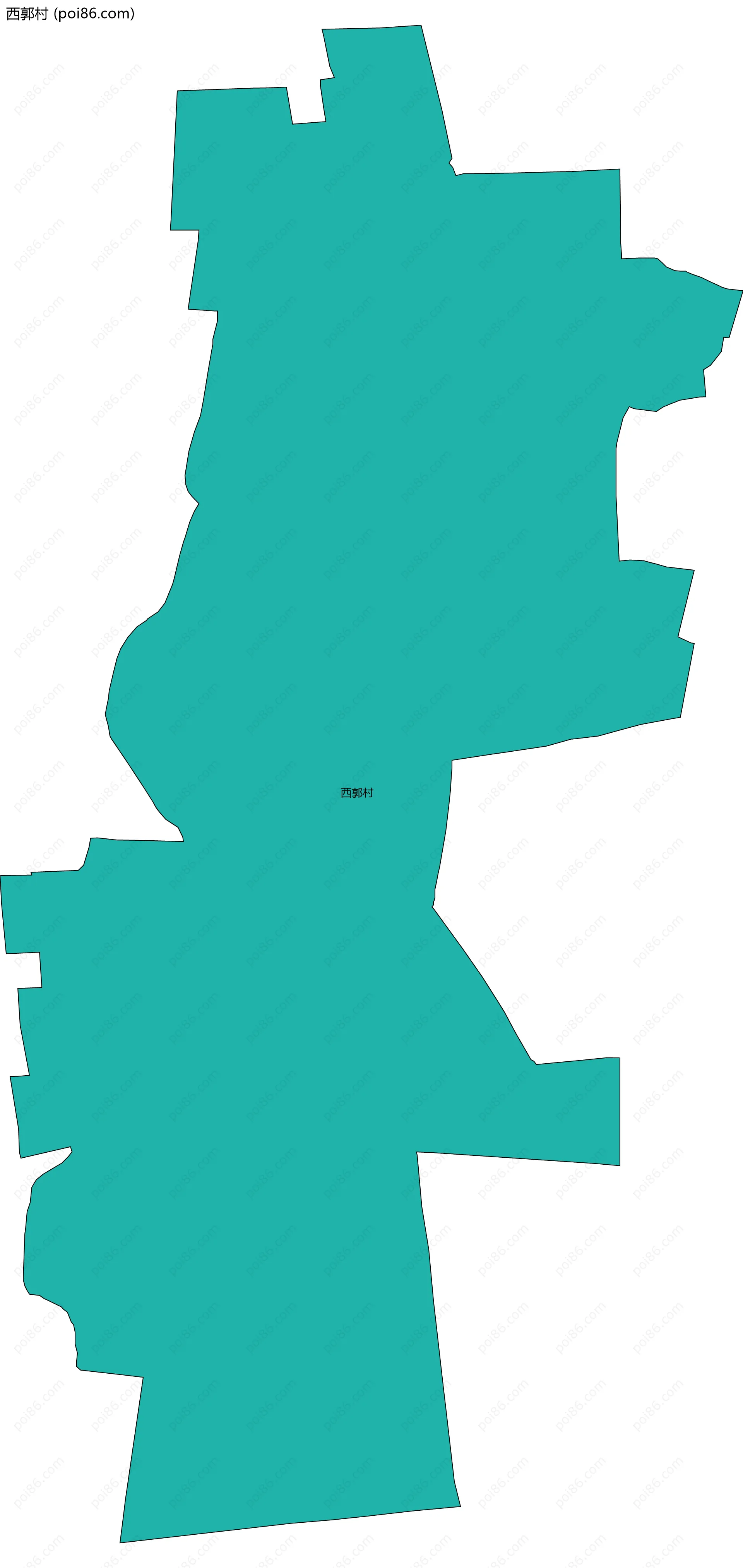 西郭村边界地图