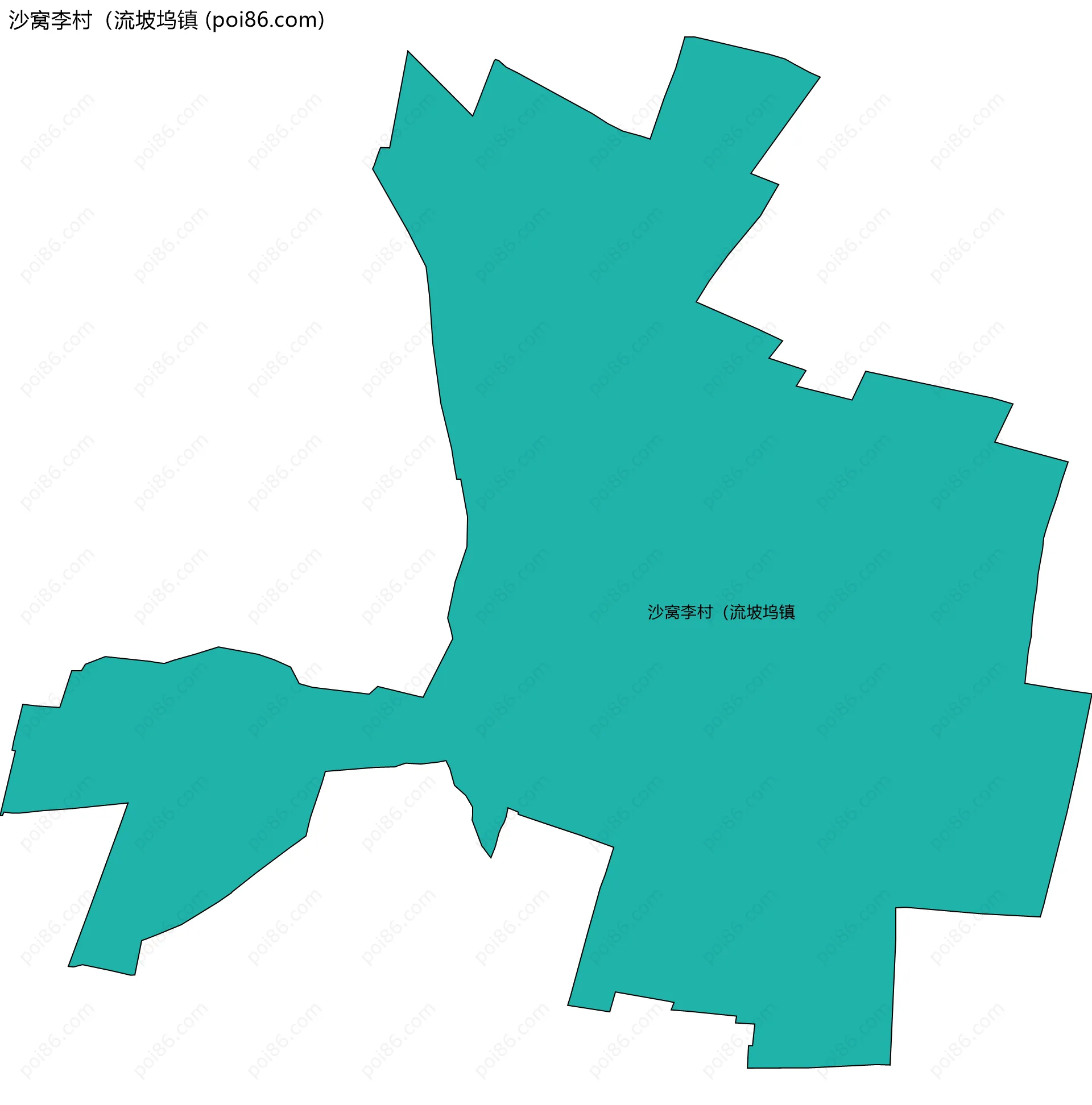 沙窝李村（流坡坞镇边界地图