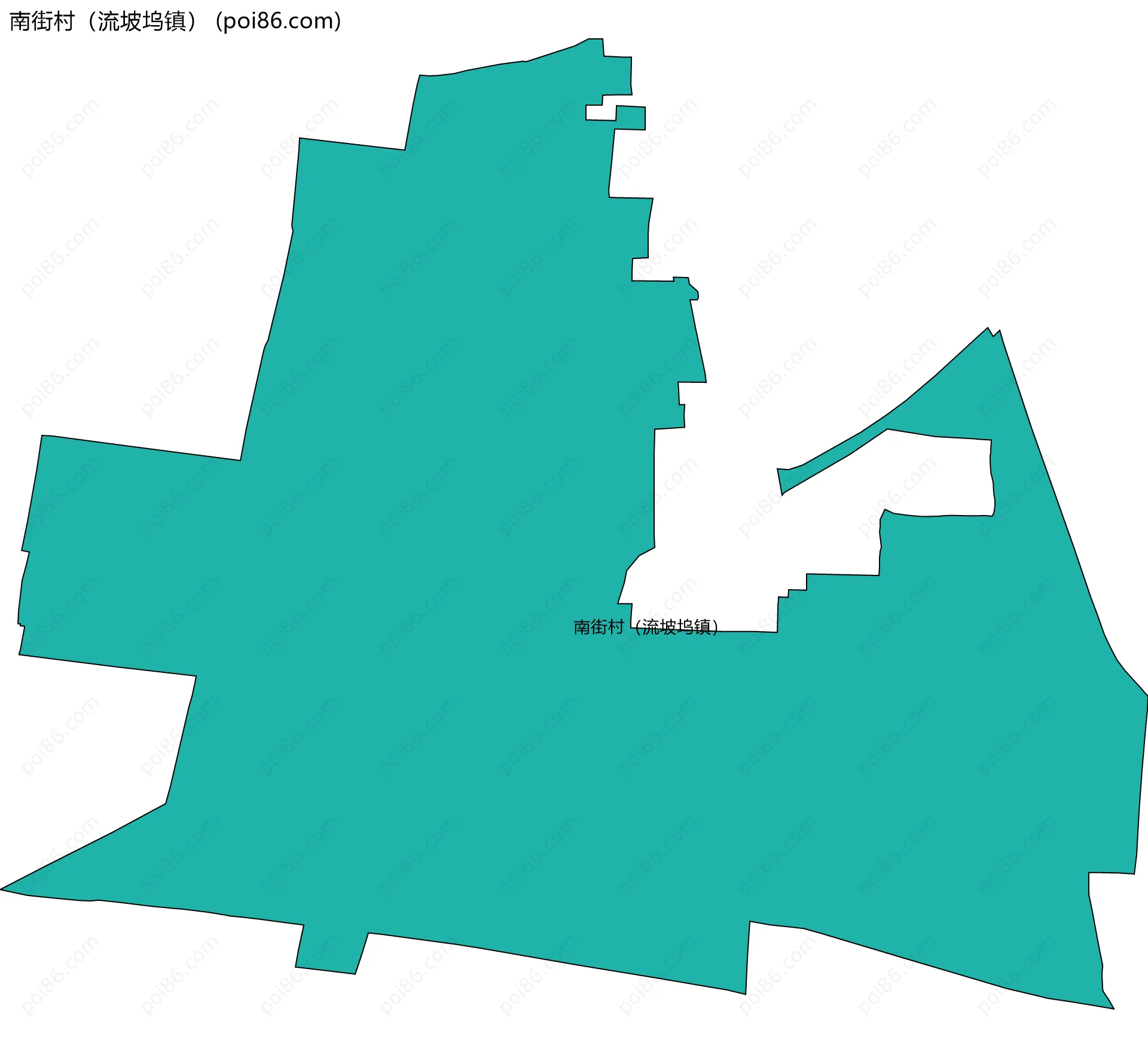 南街村（流坡坞镇）边界地图