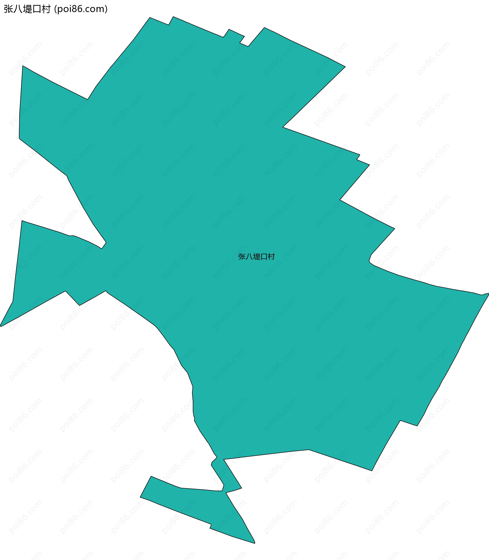 张八堤口村边界地图