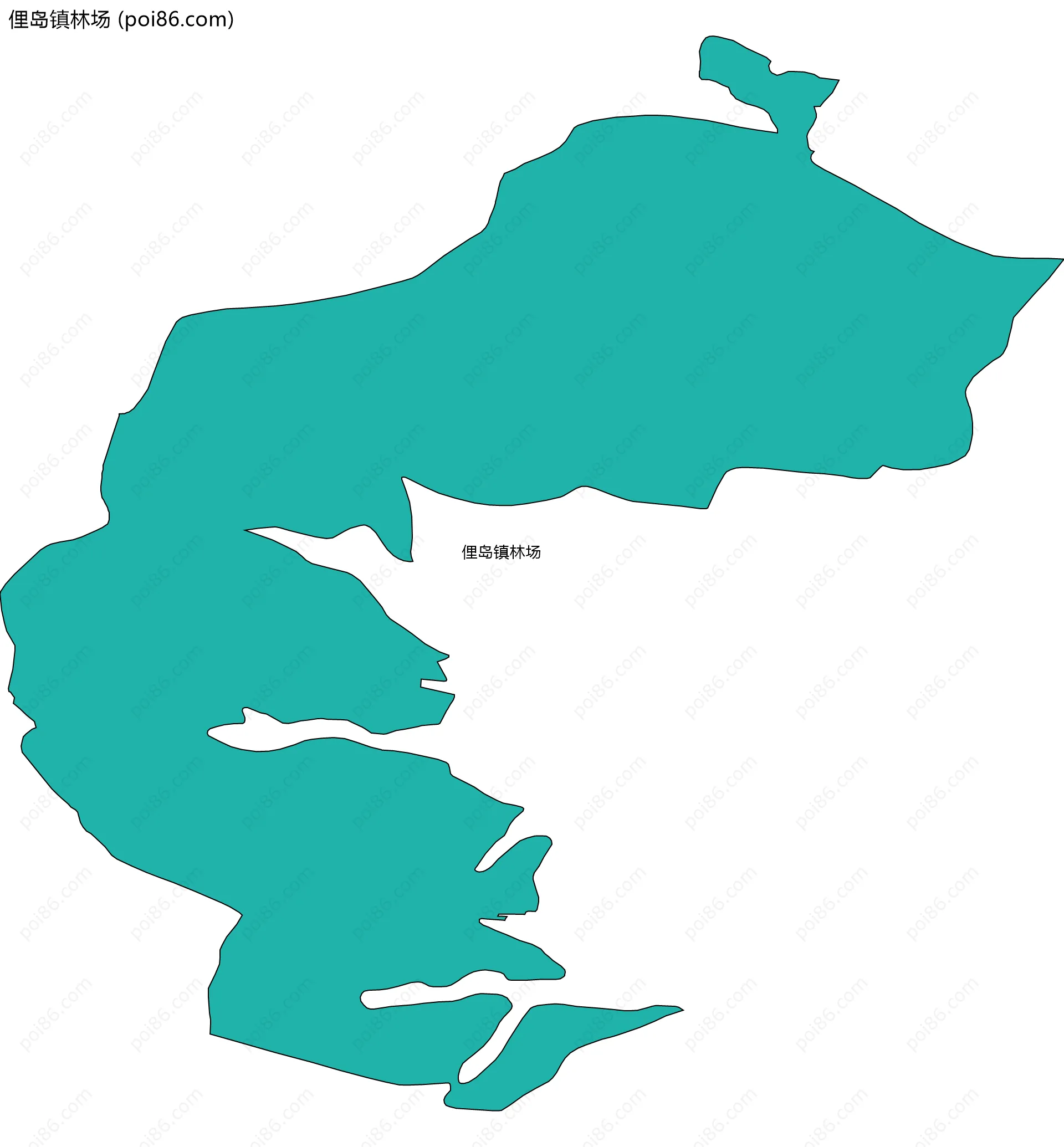 俚岛镇林场边界地图