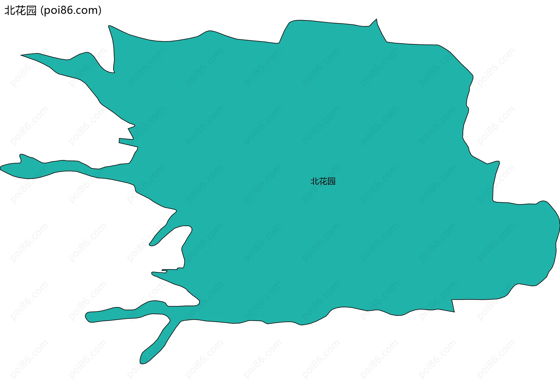 北花园边界地图