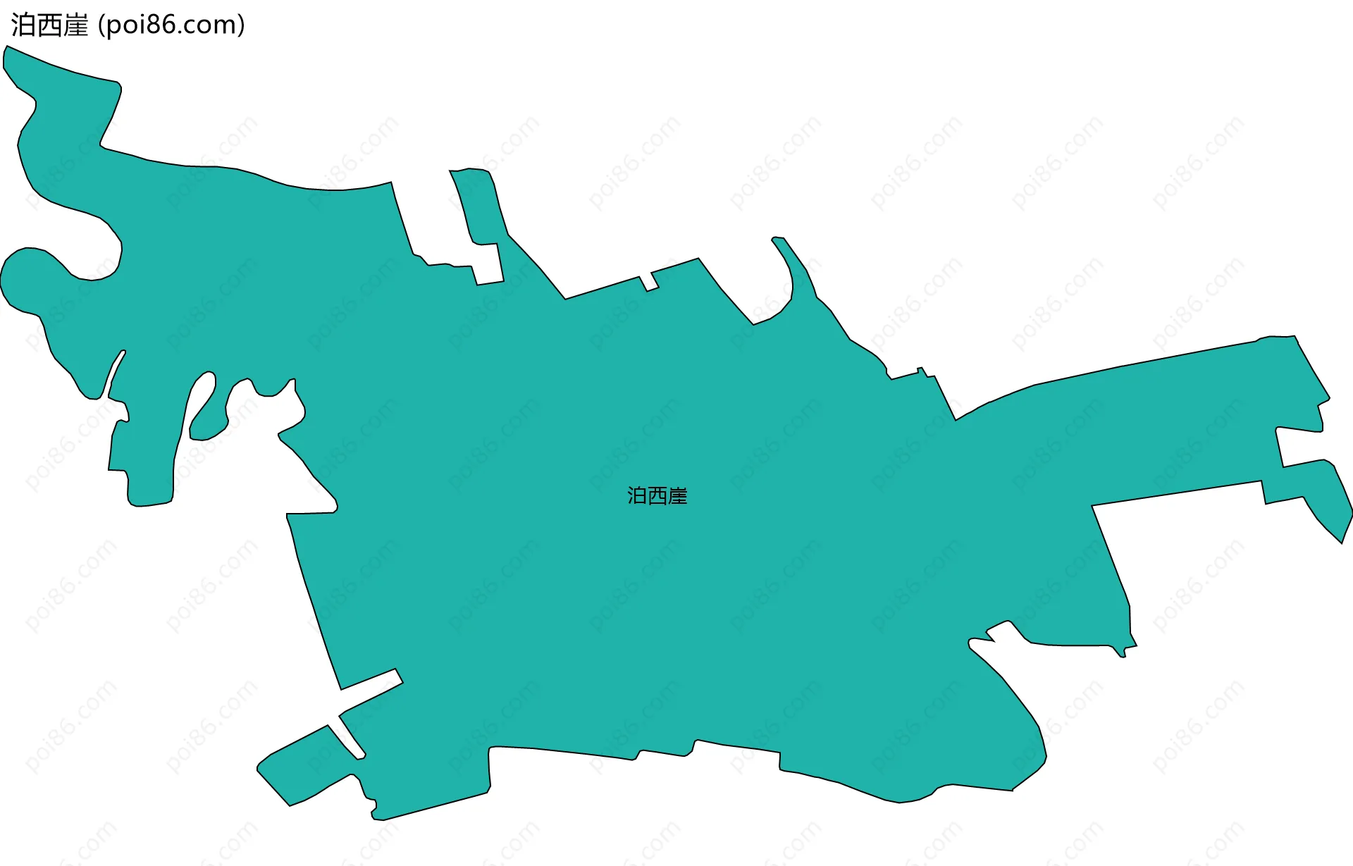 泊西崖边界地图