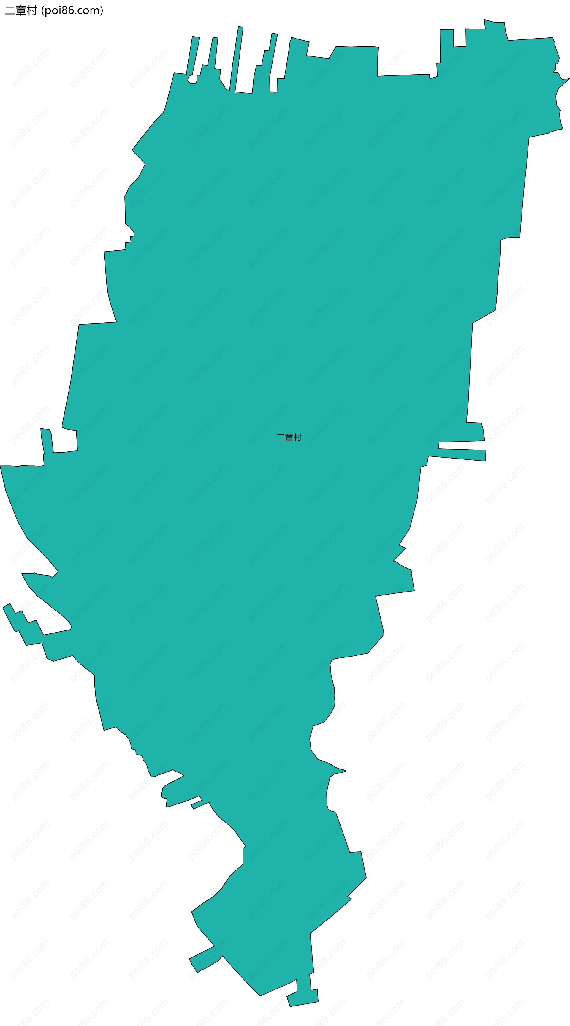 二章村边界地图