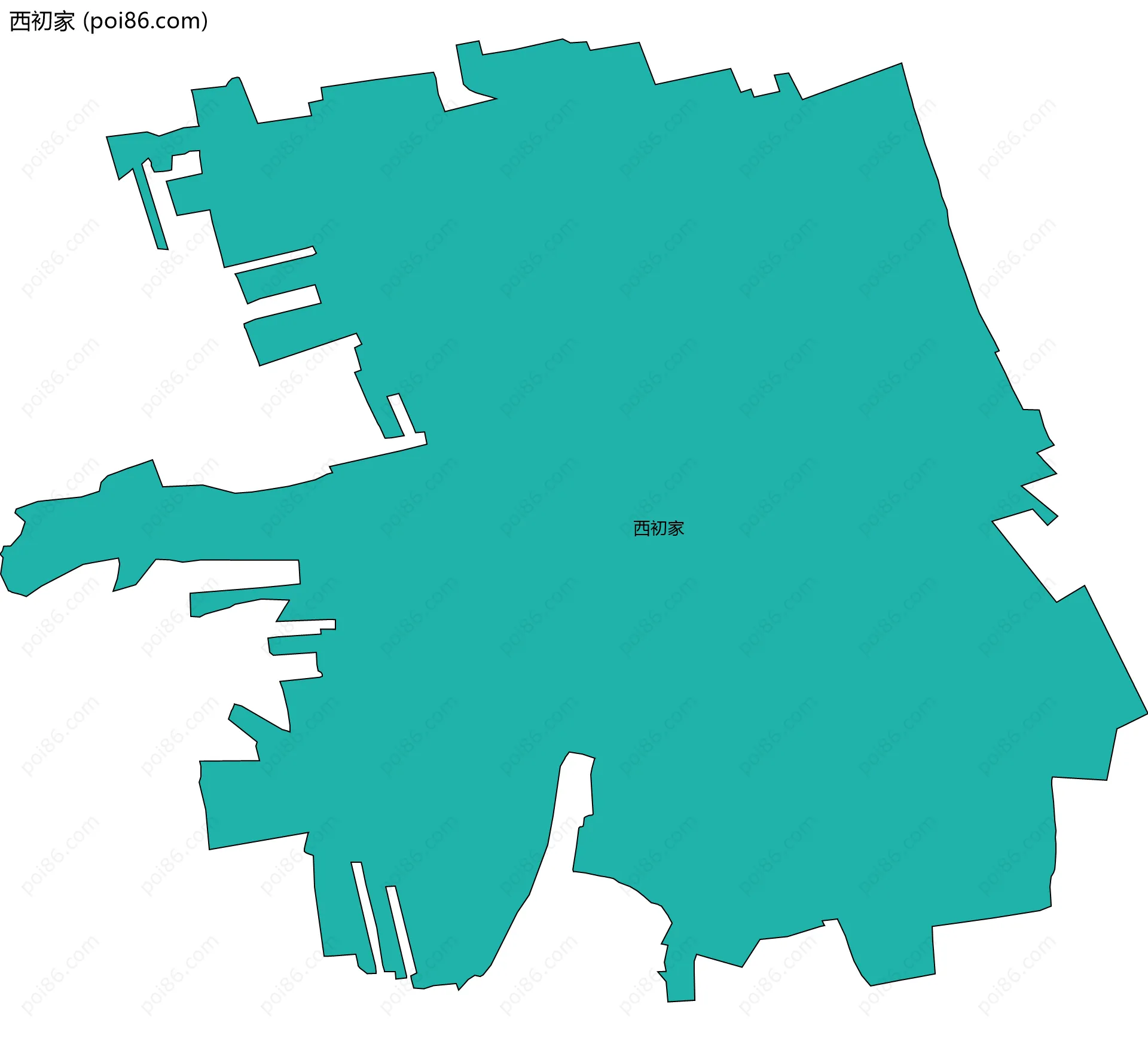 西初家边界地图