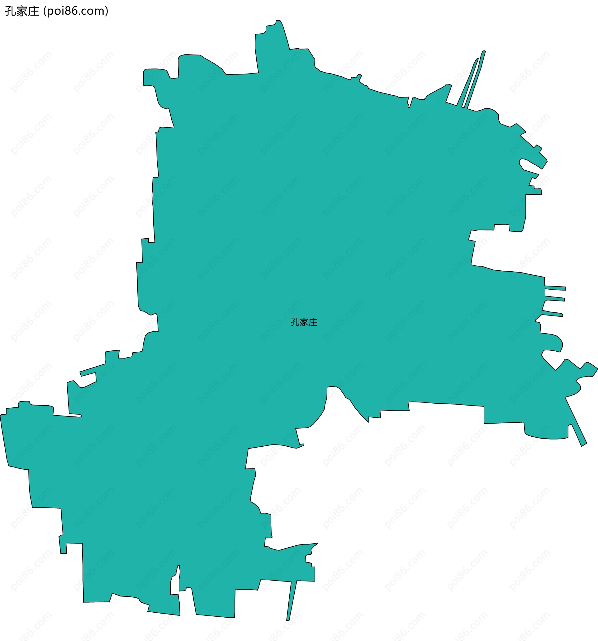 孔家庄边界地图
