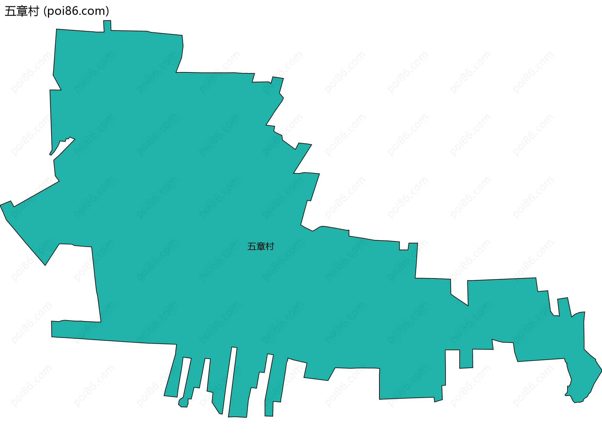 五章村边界地图