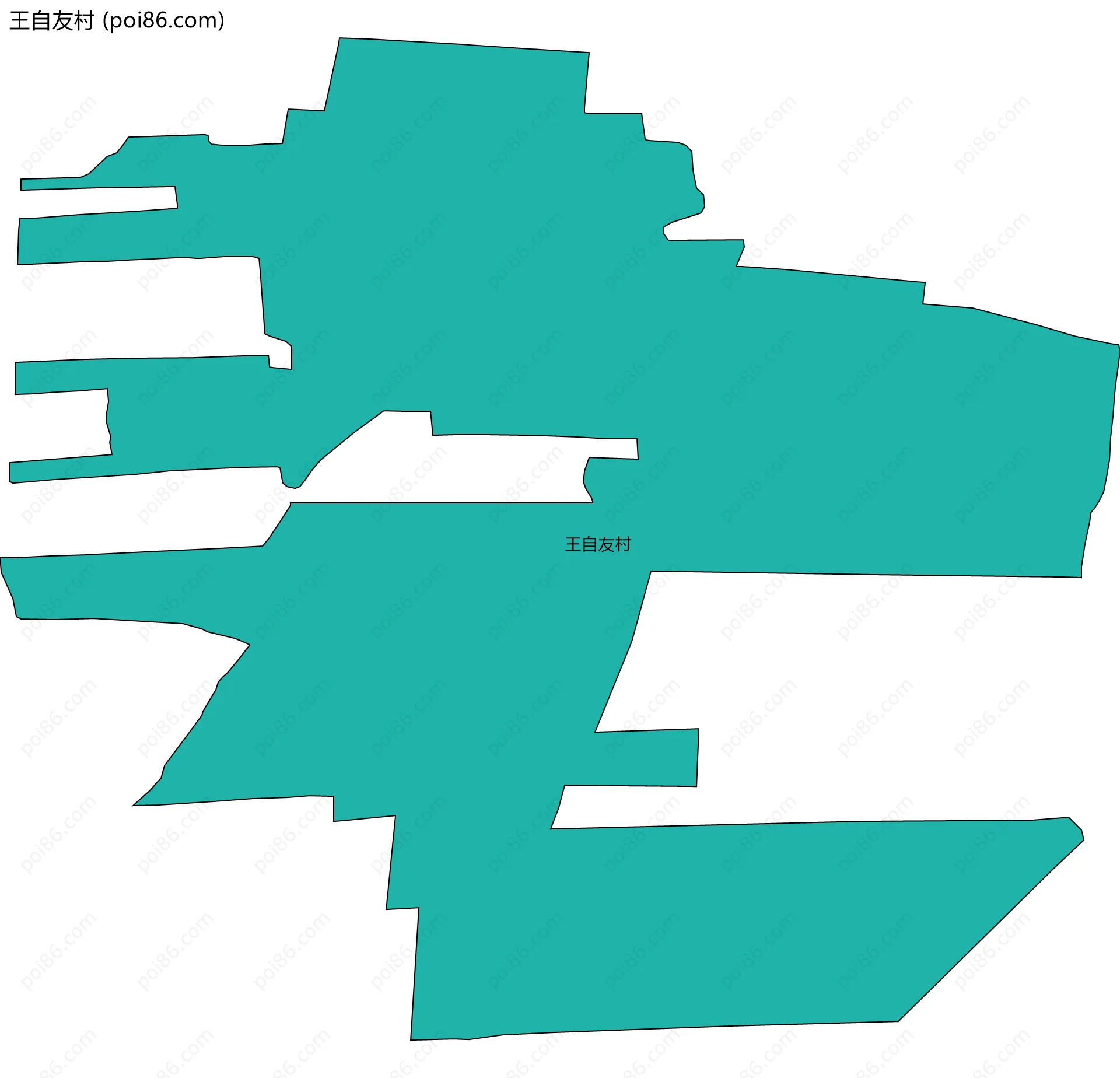 王自友村边界地图