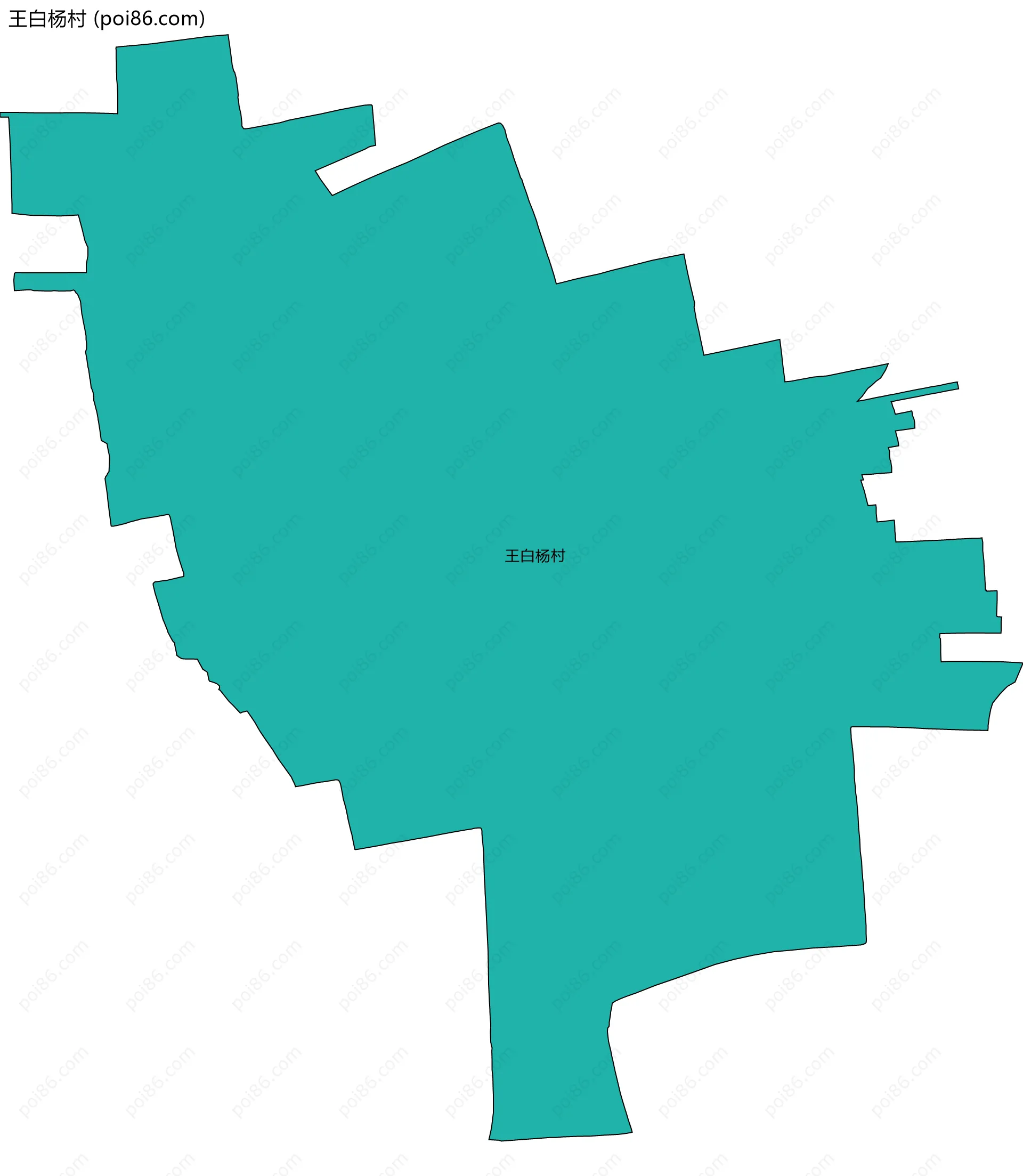 王白杨村边界地图