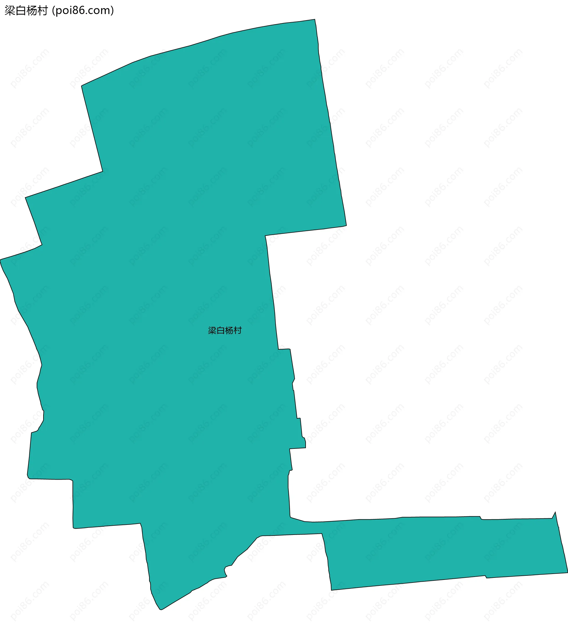 梁白杨村边界地图