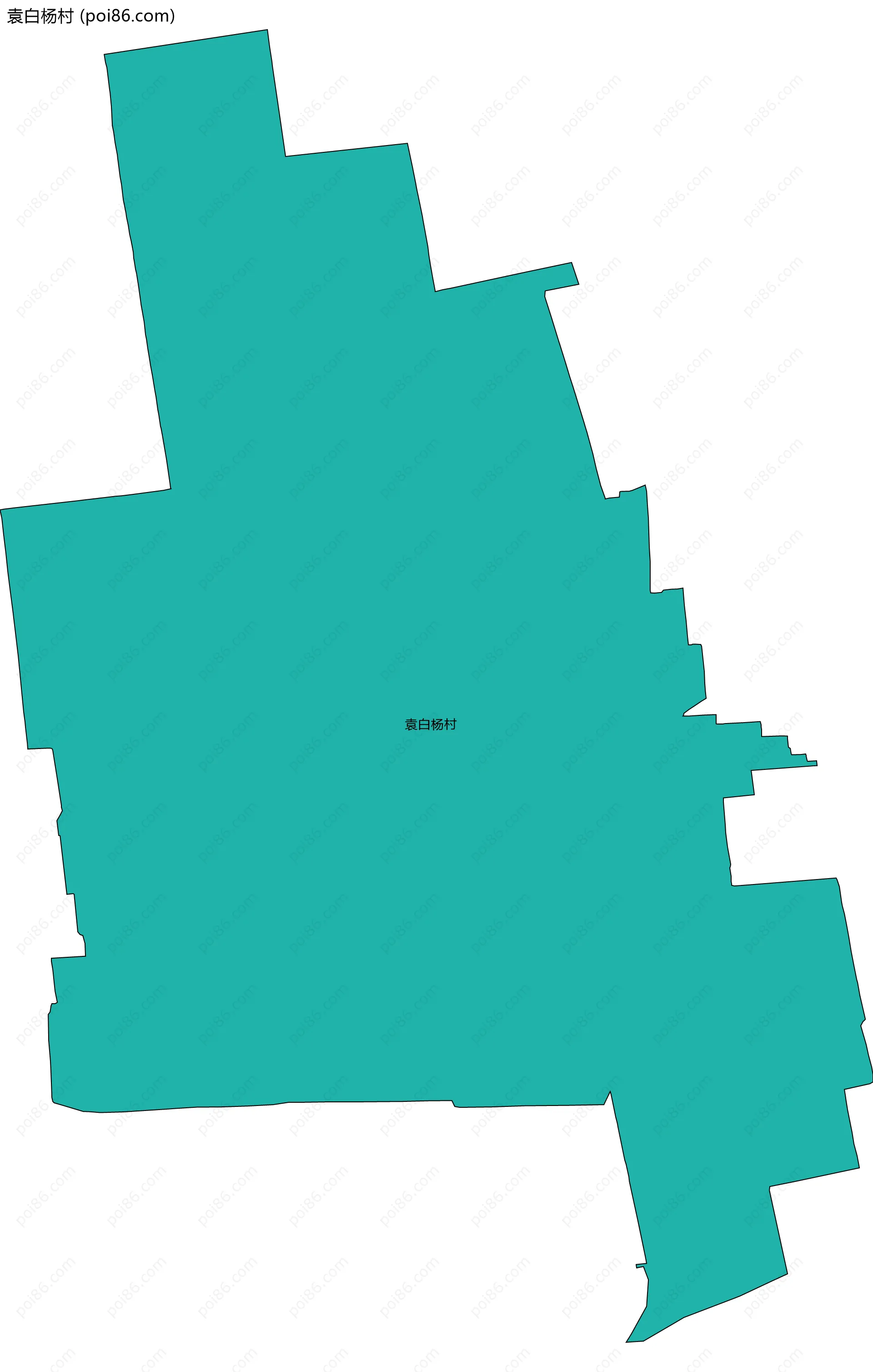 袁白杨村边界地图