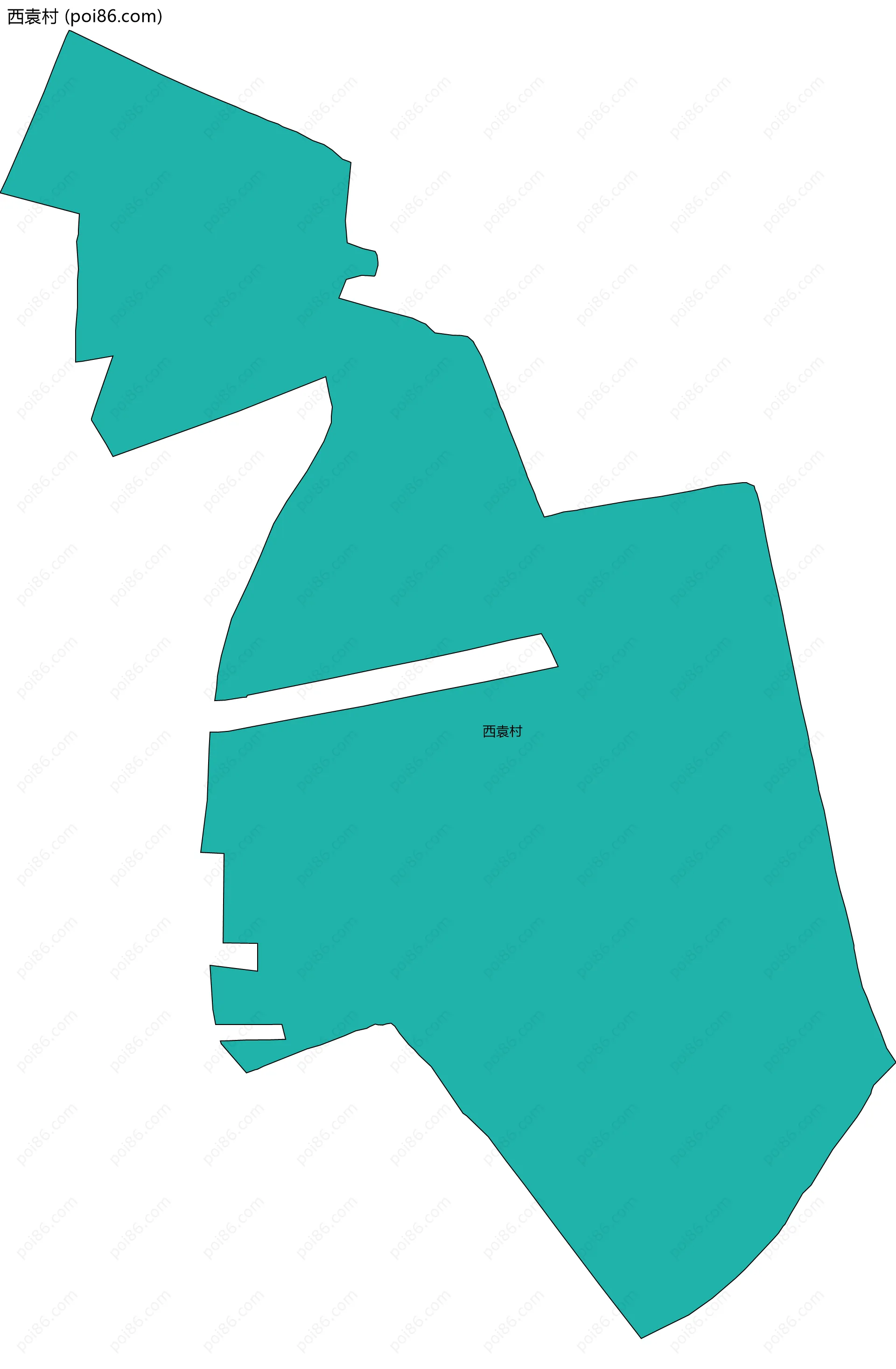 西袁村边界地图