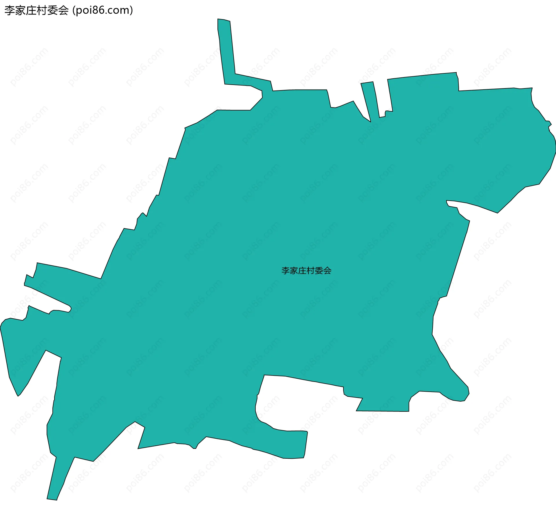 李家庄村委会边界地图