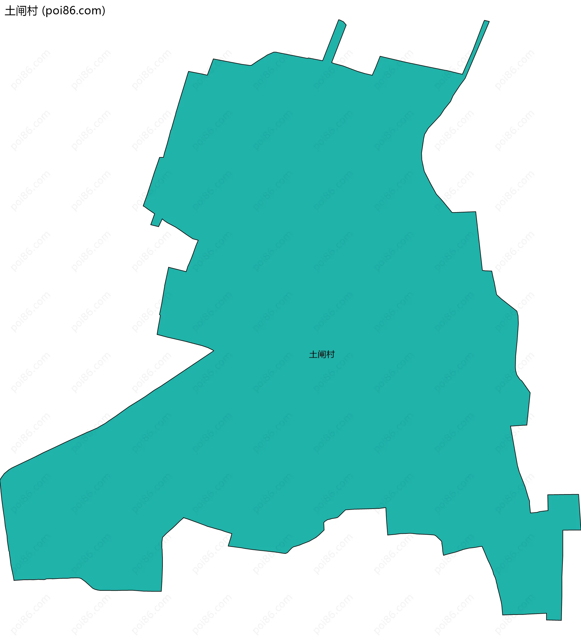 土闸村边界地图