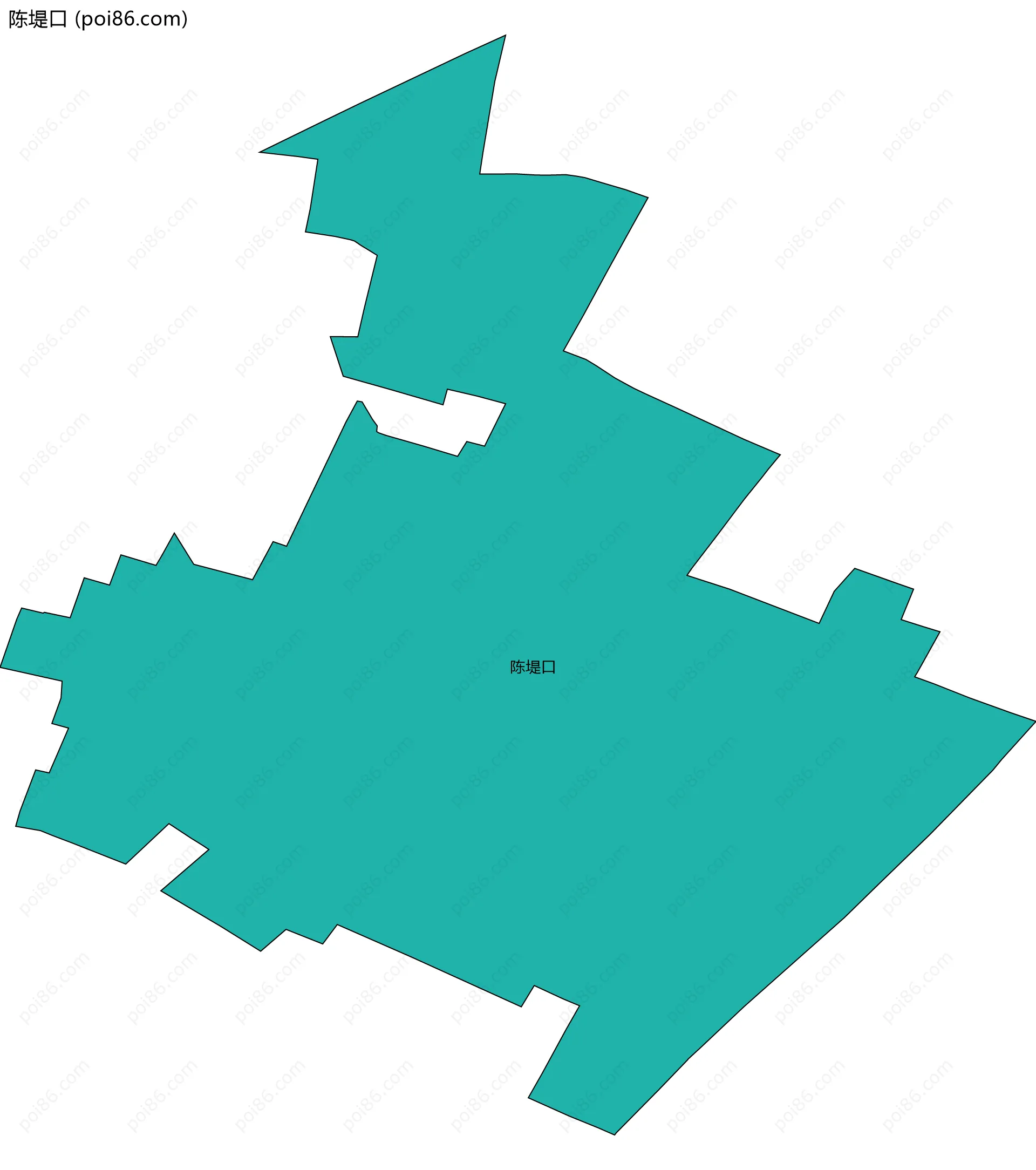 陈堤口边界地图