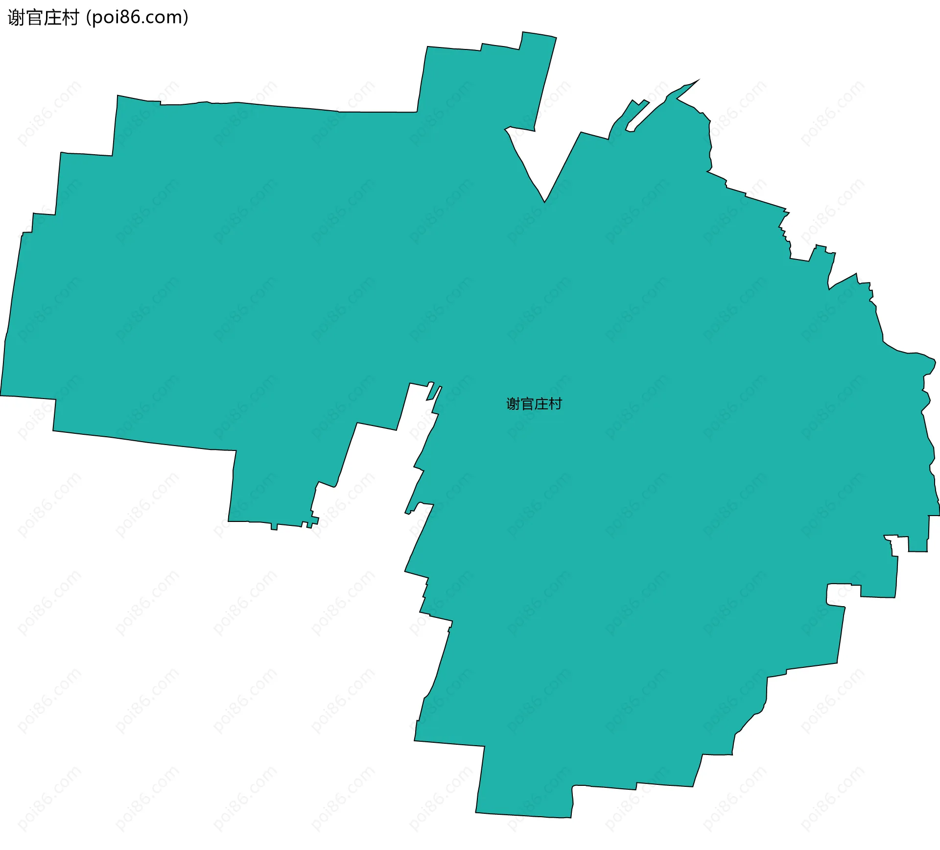 谢官庄村边界地图
