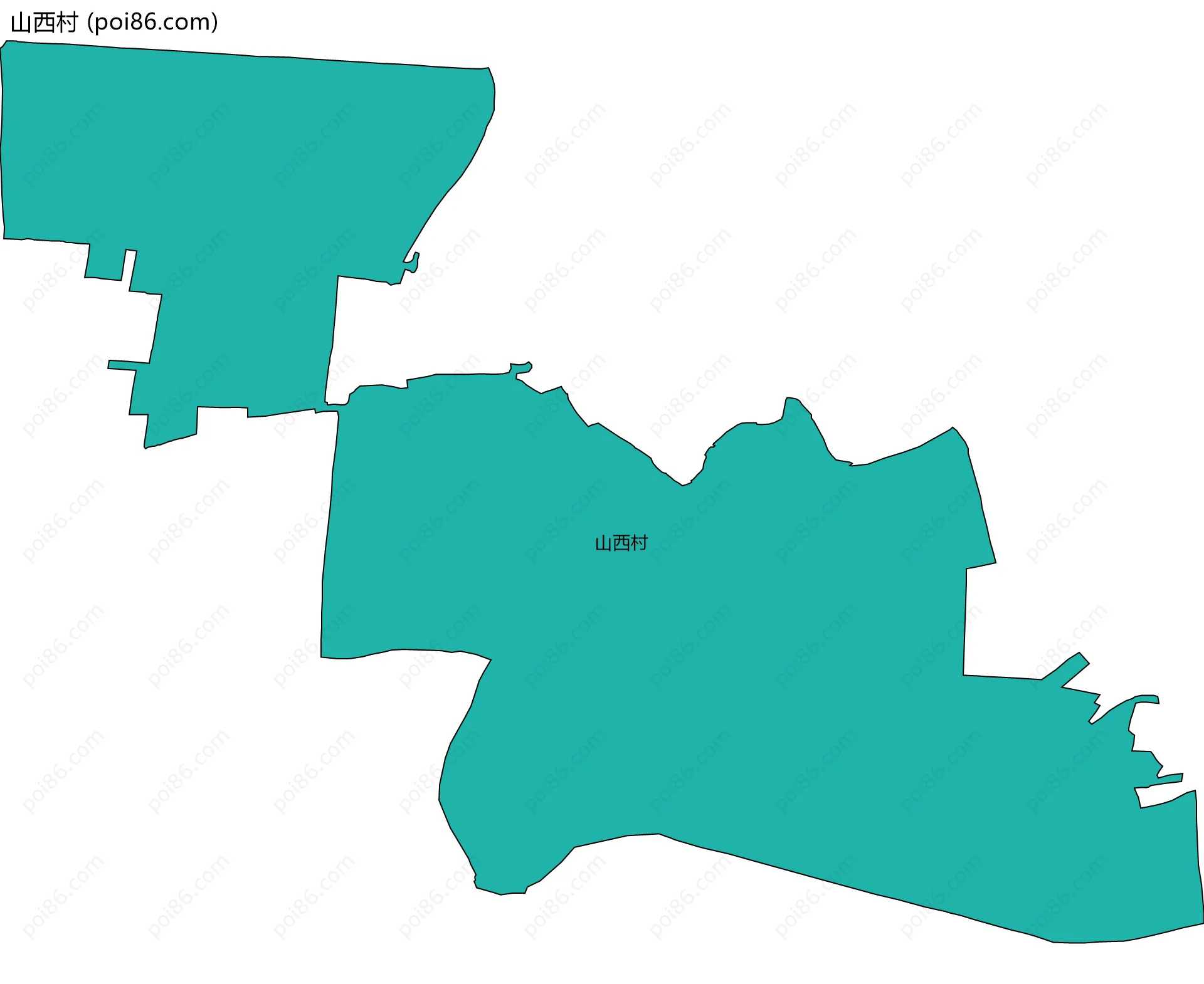 山西村边界地图