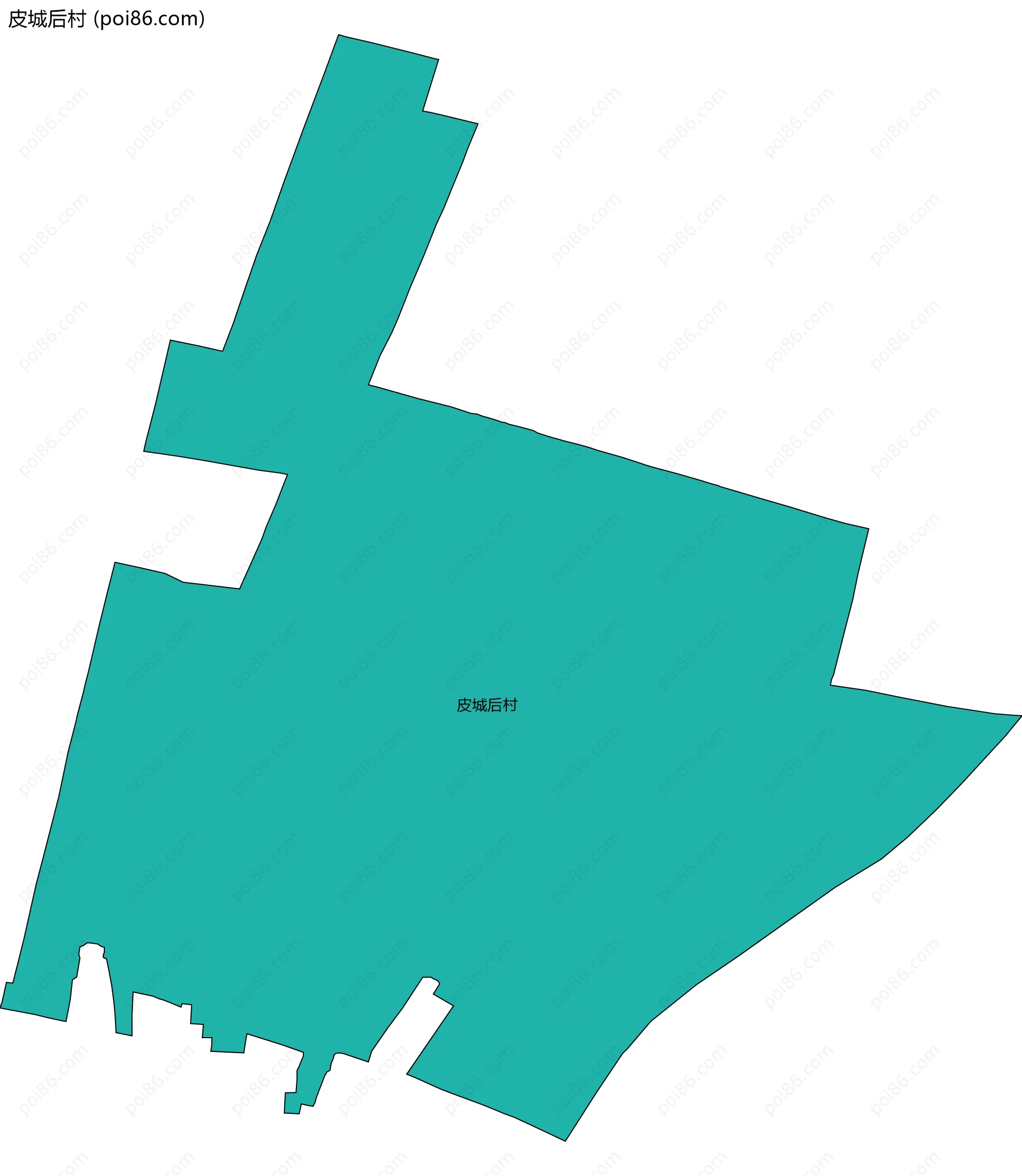 皮城后村边界地图