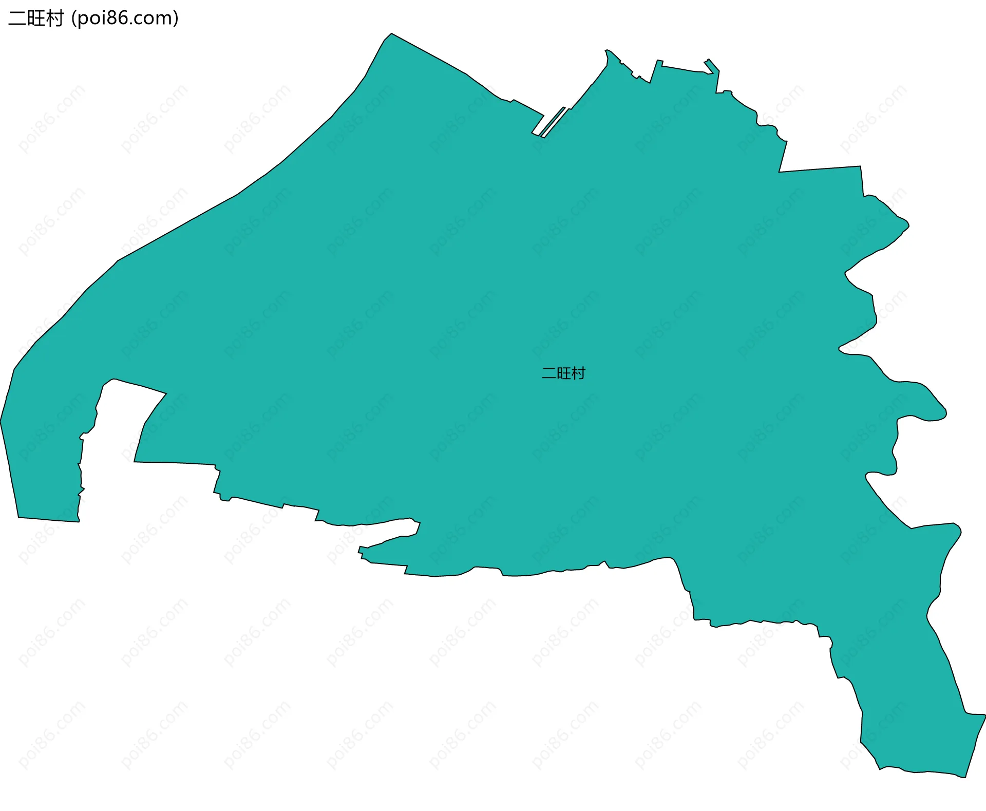 二旺村边界地图