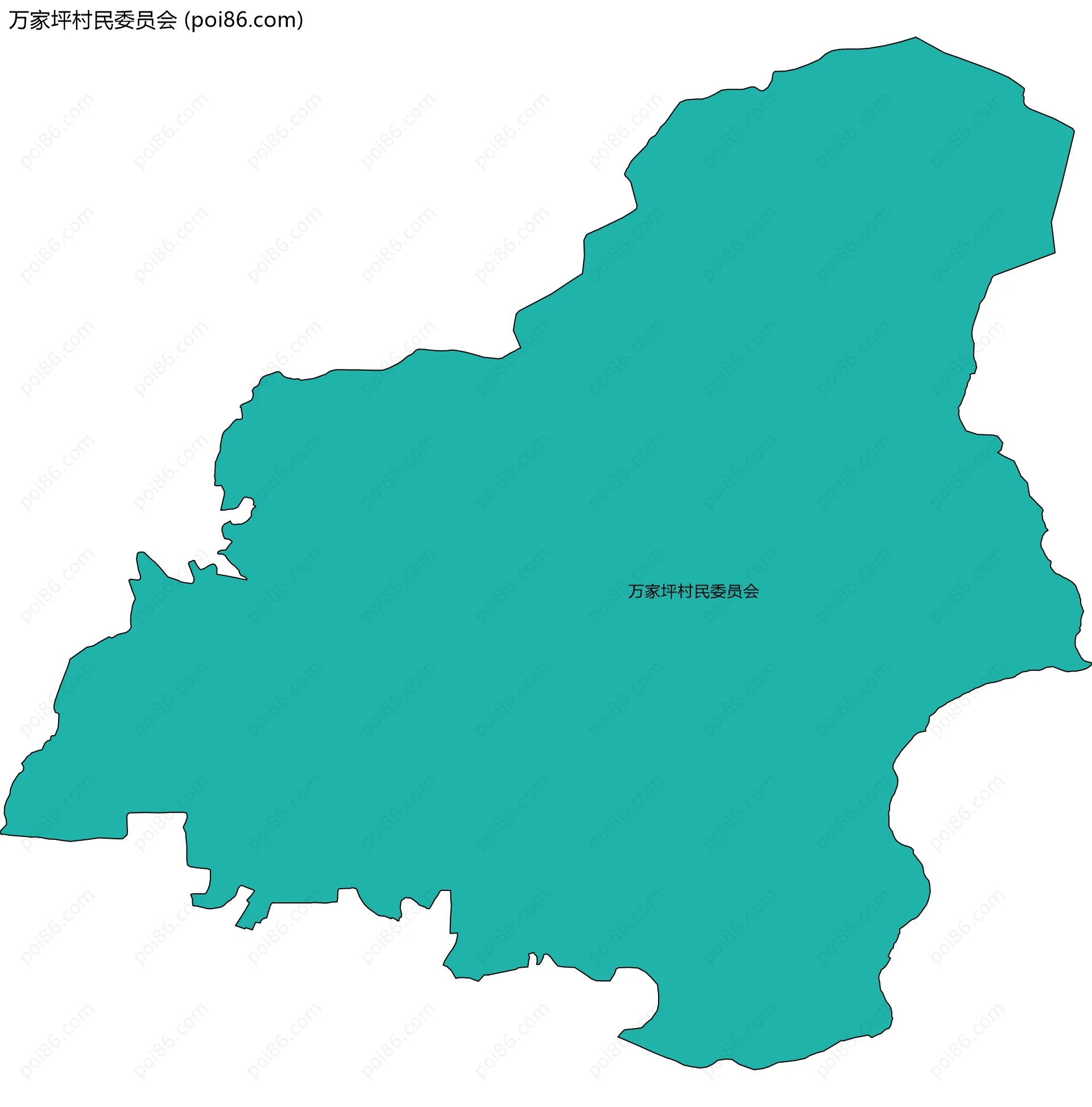 万家坪村民委员会边界地图