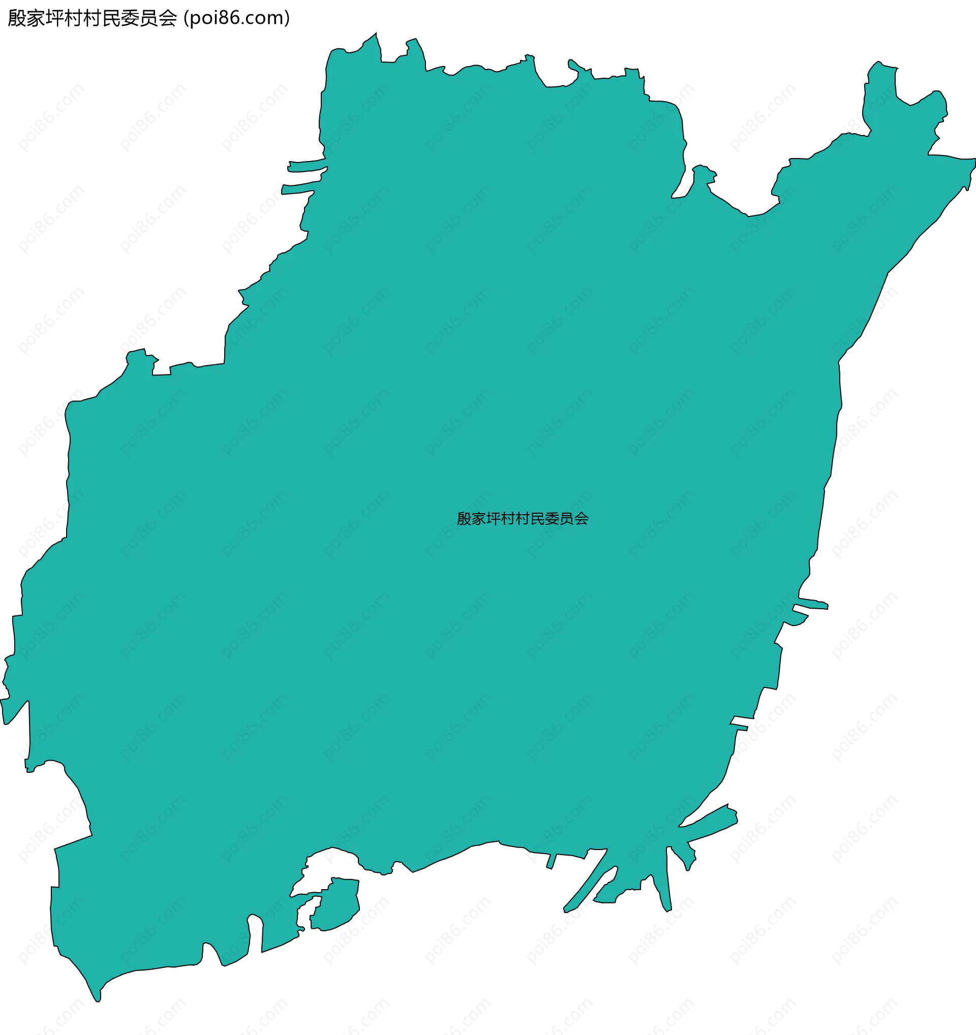 殷家坪村村民委员会边界地图