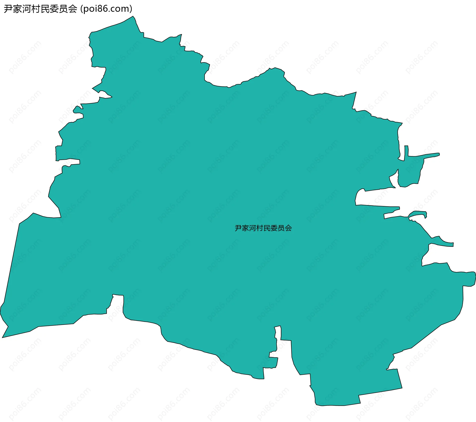 尹家河村民委员会边界地图