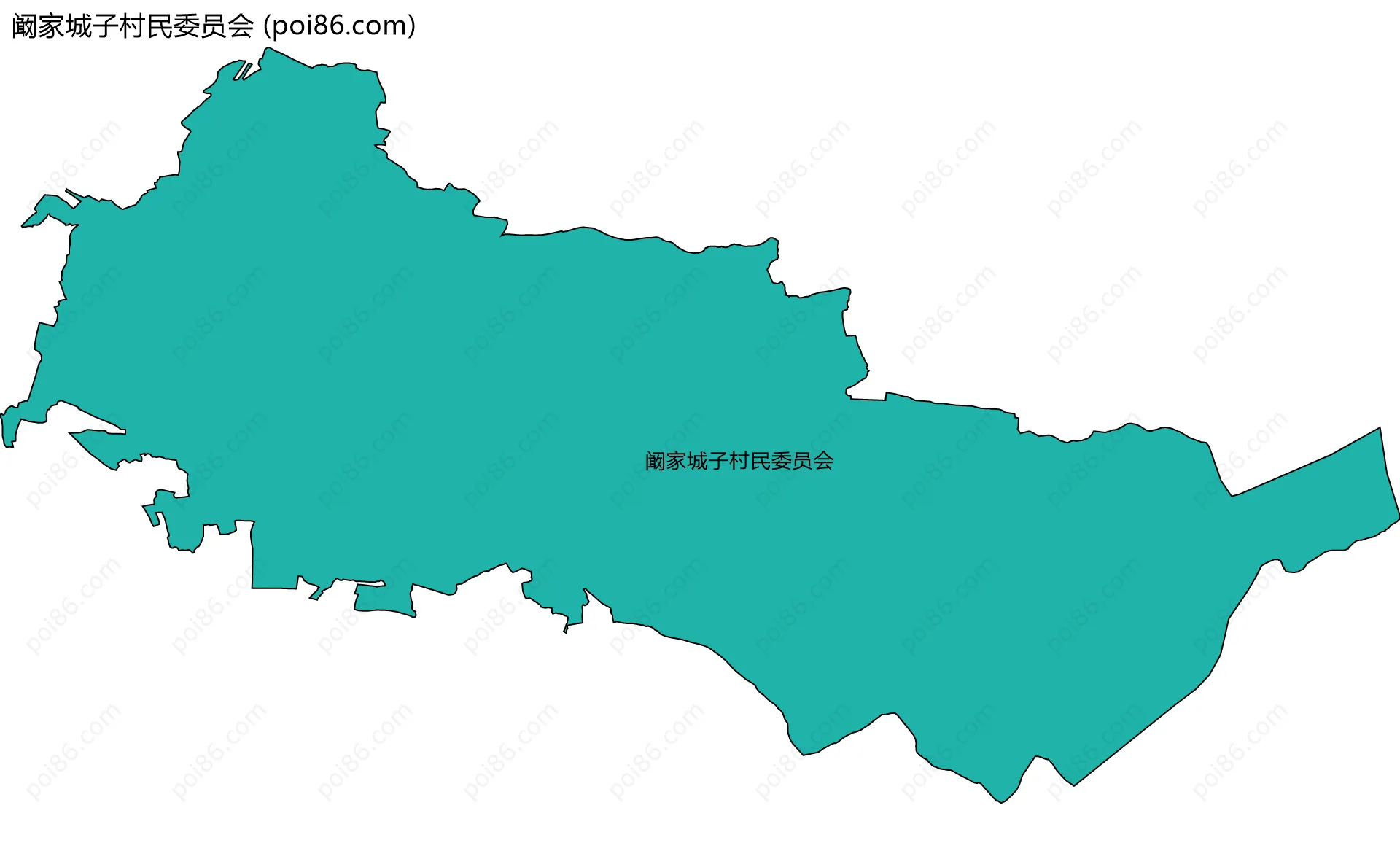 阚家城子村民委员会边界地图