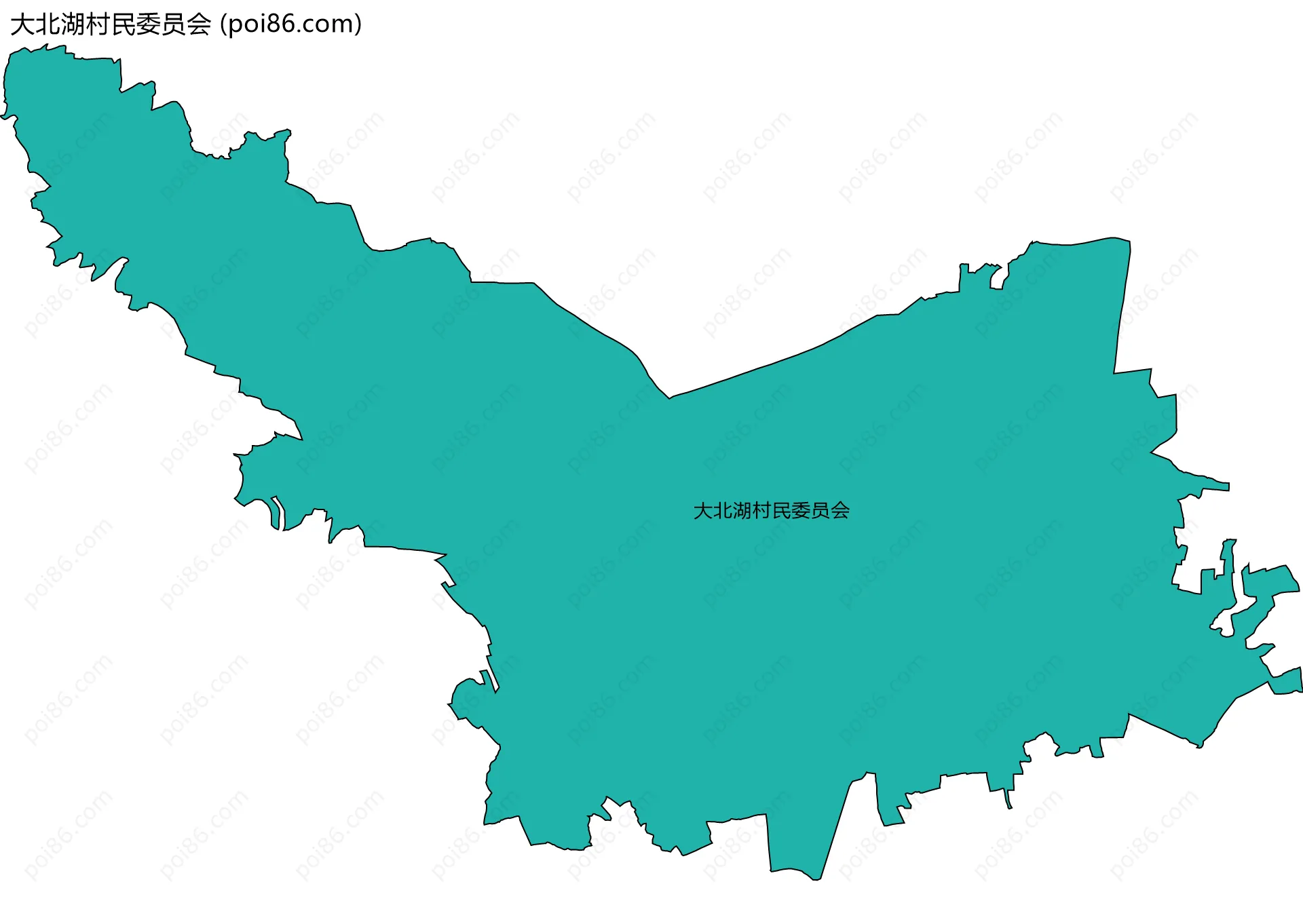 大北湖村民委员会边界地图